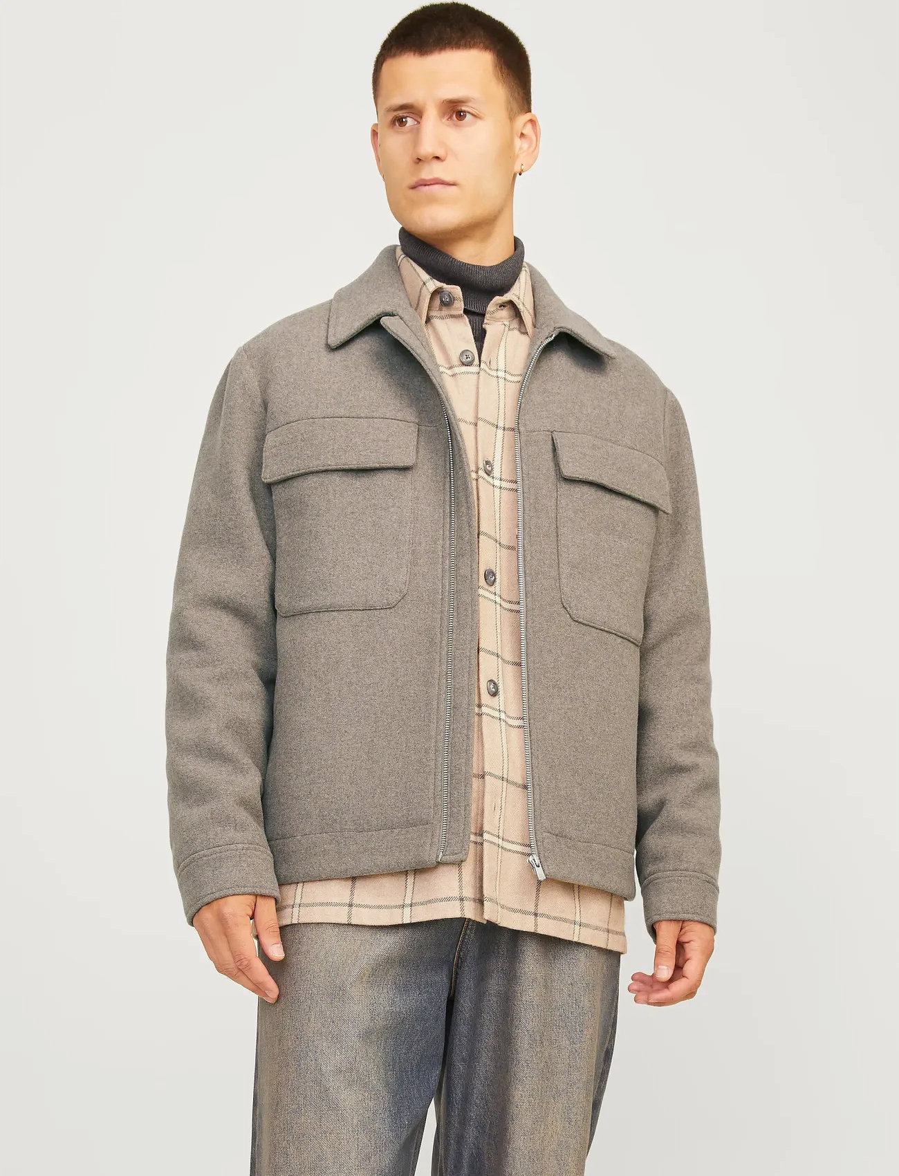 Jack & Jones Jprccrussel Wool Blend Jacket Sn, XXL, Beige, Jakker > Uldjakker, Herre