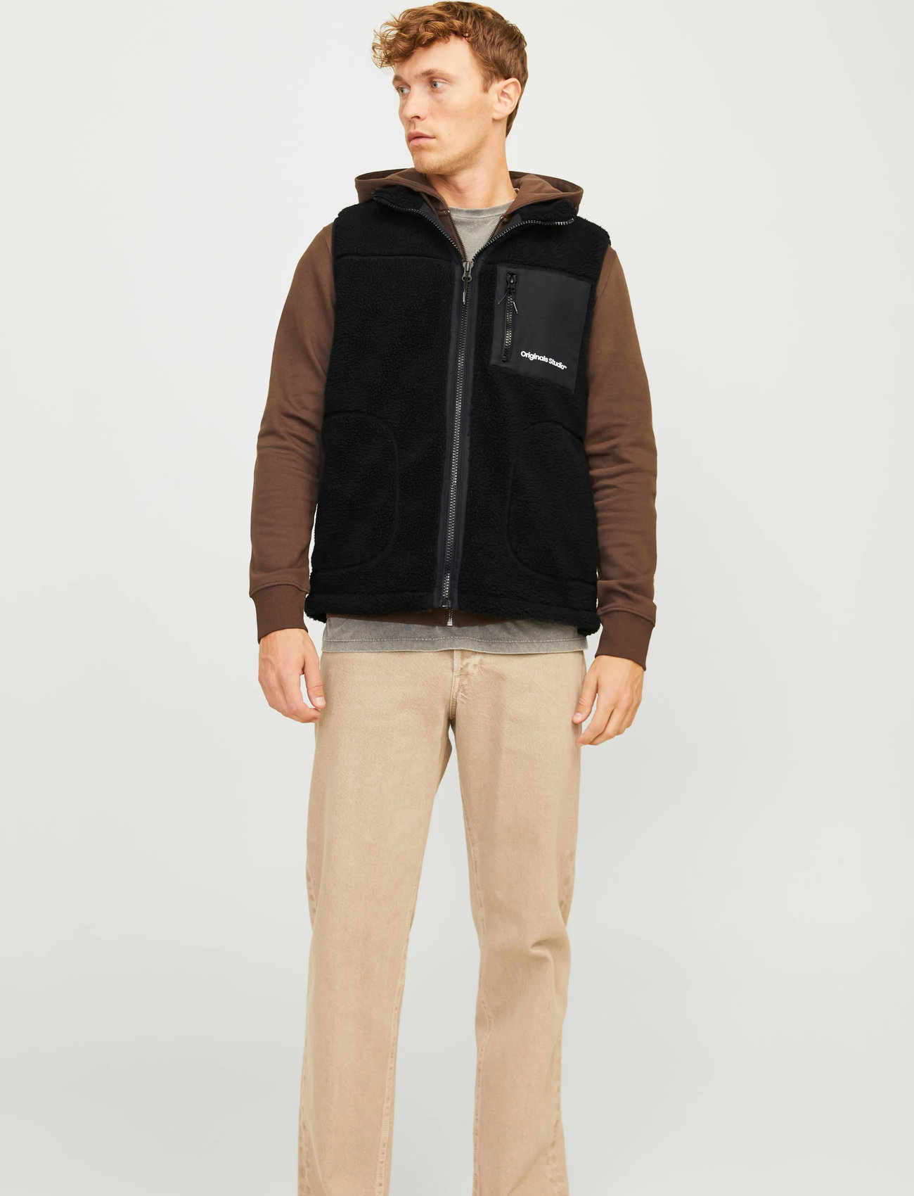 Jack & Jones Jorvesterbro Teddy Bodywarmer Aw24 Noos, S, Black, Overtøj > Veste, Herre