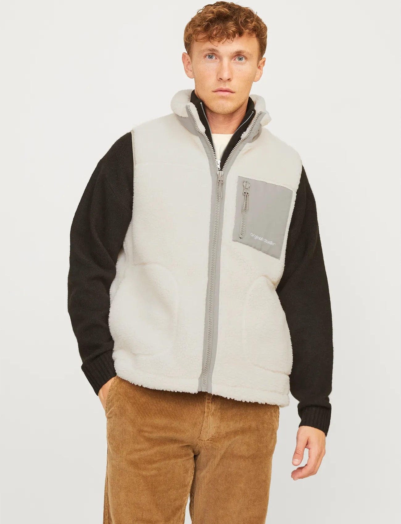 Jack & Jones Jorvesterbro Teddy Bodywarmer Aw24 Noos, M, Cream, Overtøj > Veste, Herre
