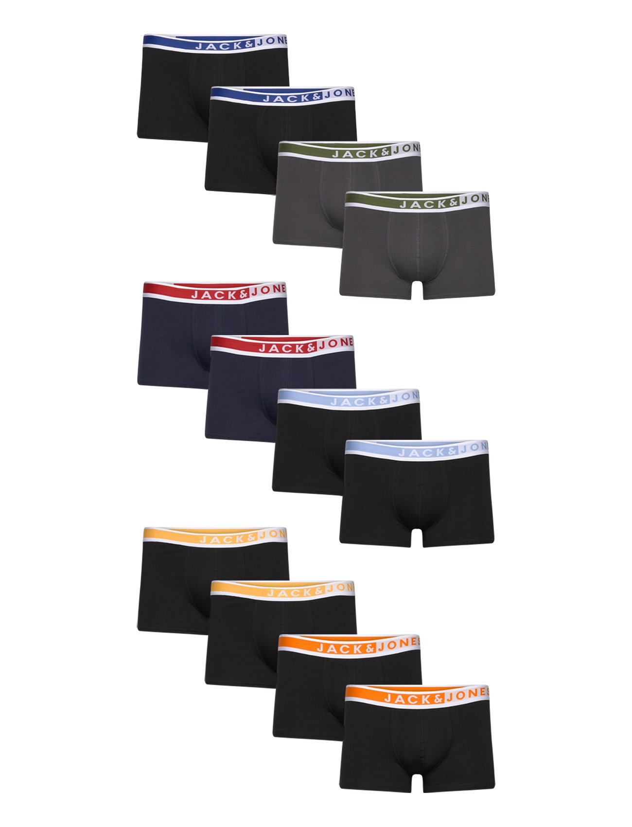 Jack & J S Jackarim Solid Trunks 12 Pack Svart