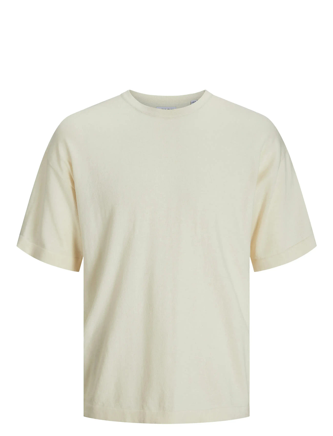 JACK & JONES Jjeemil Knit Tee Ss Ln Cream - M - Herren