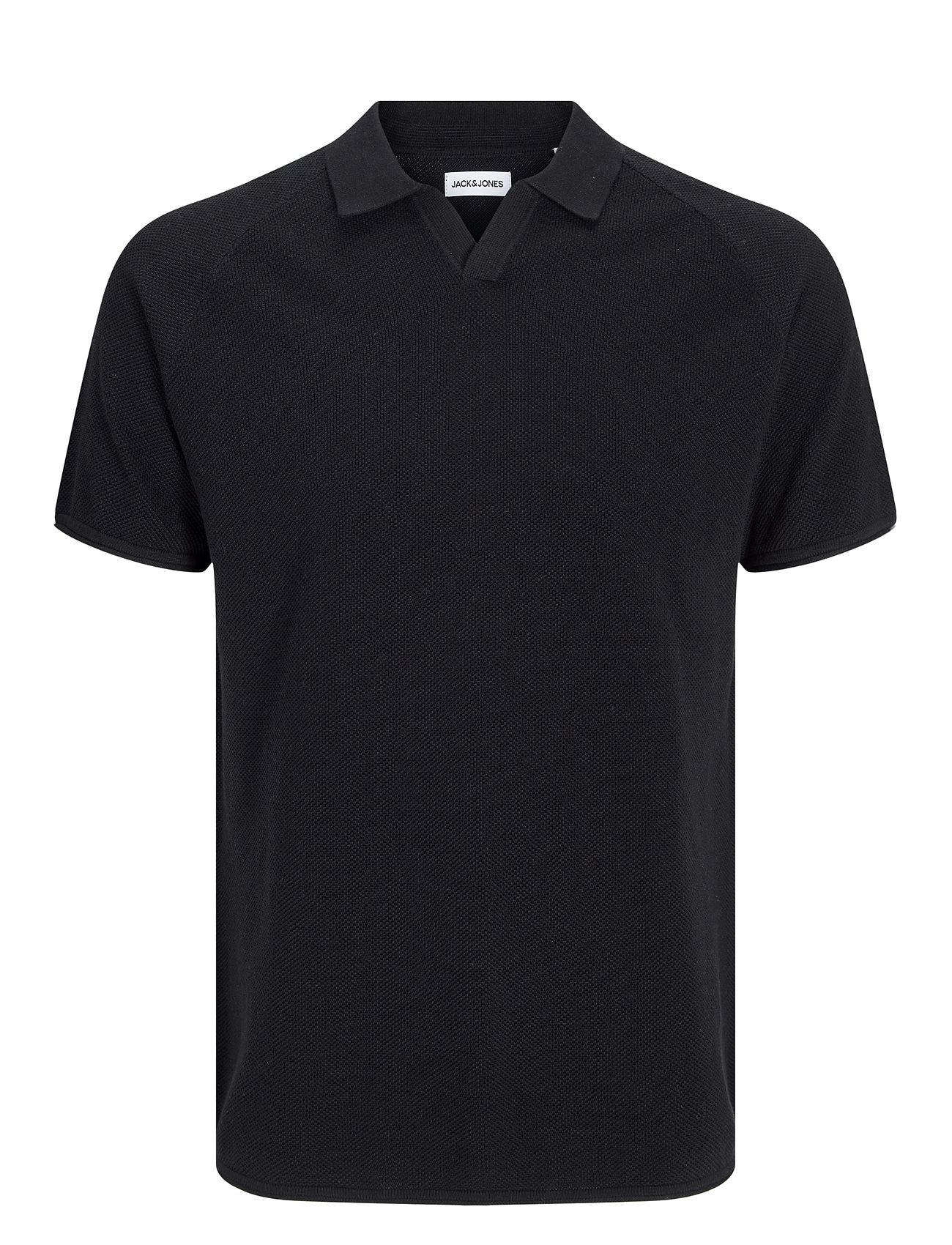 JACK & JONES Jjhill Knit Split Neck Schwarz - L - Herren
