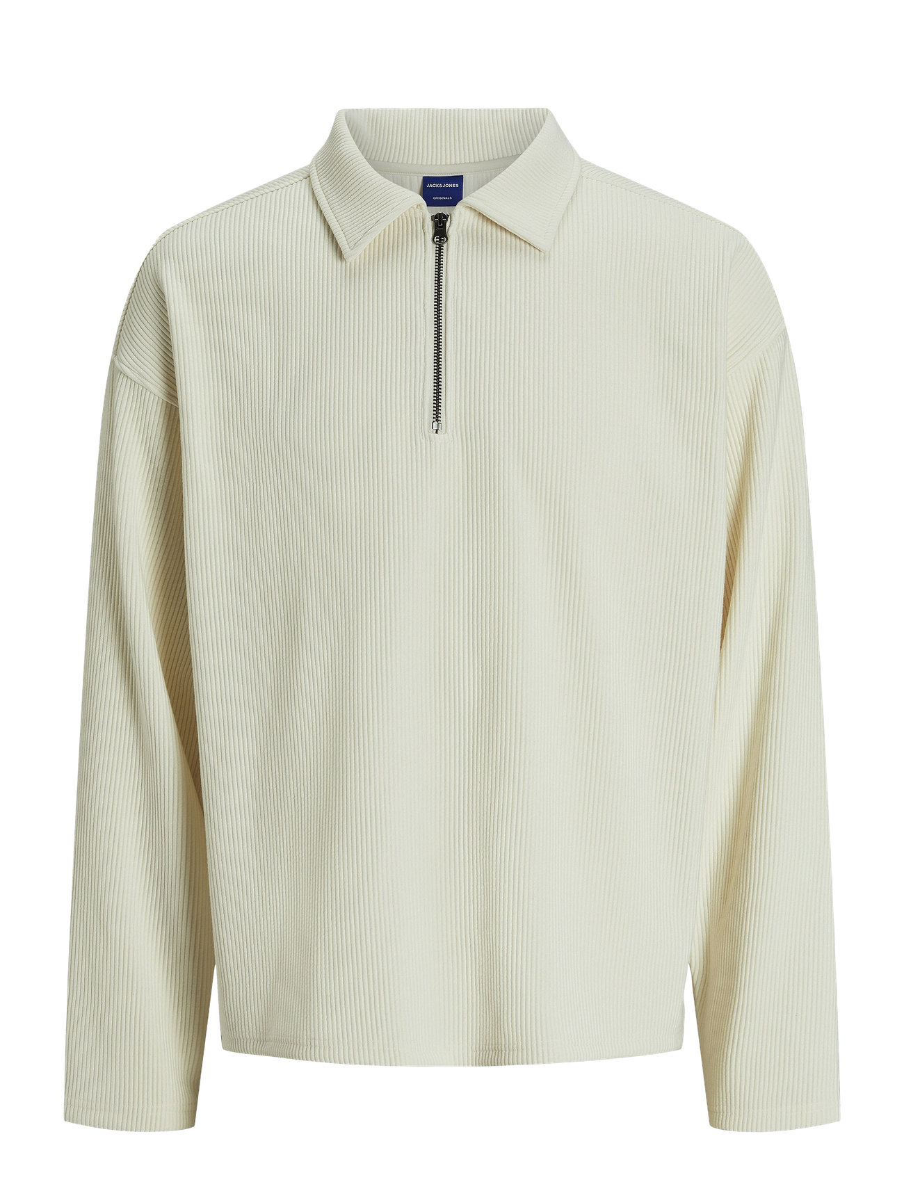 Jorrick Plisse Sweat Zip Split Polo Ln White Jack & J S