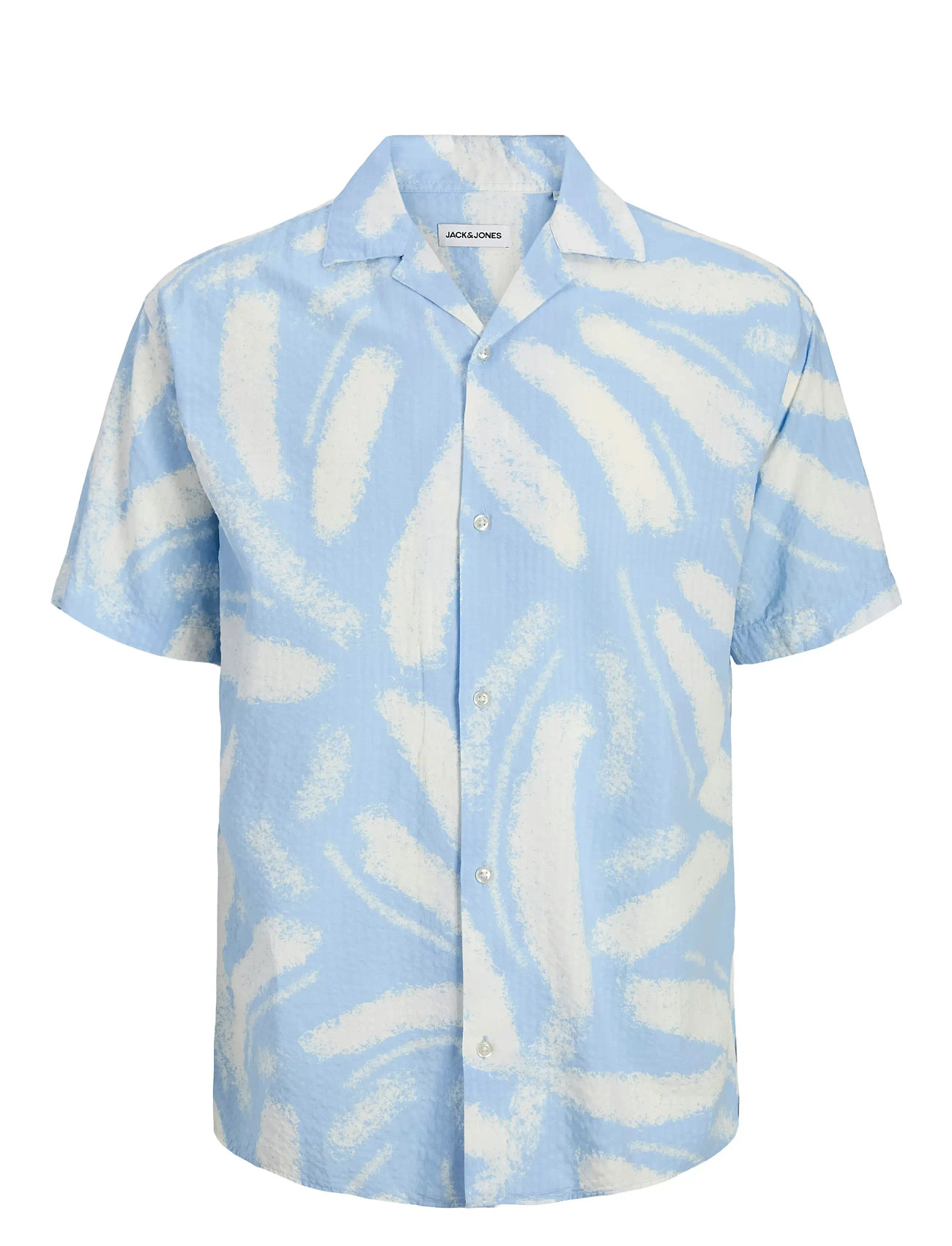 JACK & JONES Jjalberto Seersucker Resort Shiirt Ss Blau - L - Herren