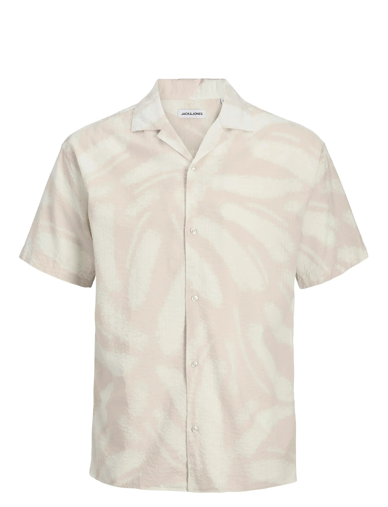JACK & JONES Jjalberto Seersucker Resort Shiirt Ss Beige - M - Herren