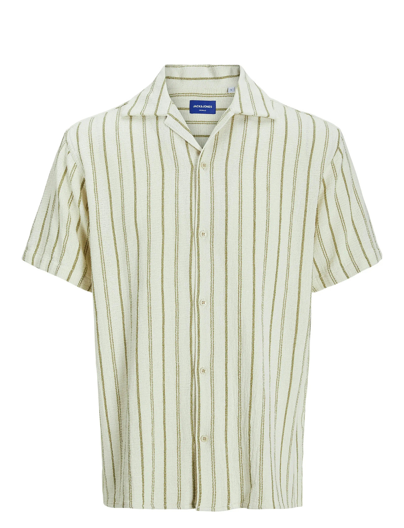 JACK & JONES Jorcoba Stripe Resort Shirt Ss Sn Beige - XS - Herren