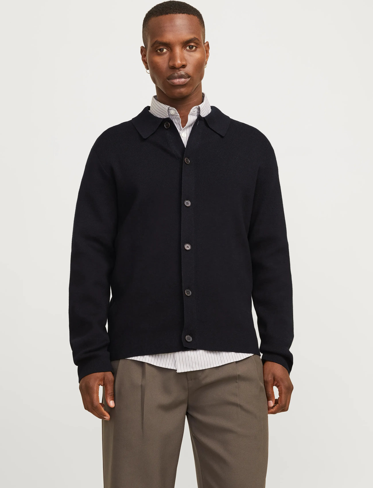 Jack & Jones Jprblamilano Spring Knit Cardigan, M, Black, Strik > Cardigans, Herre