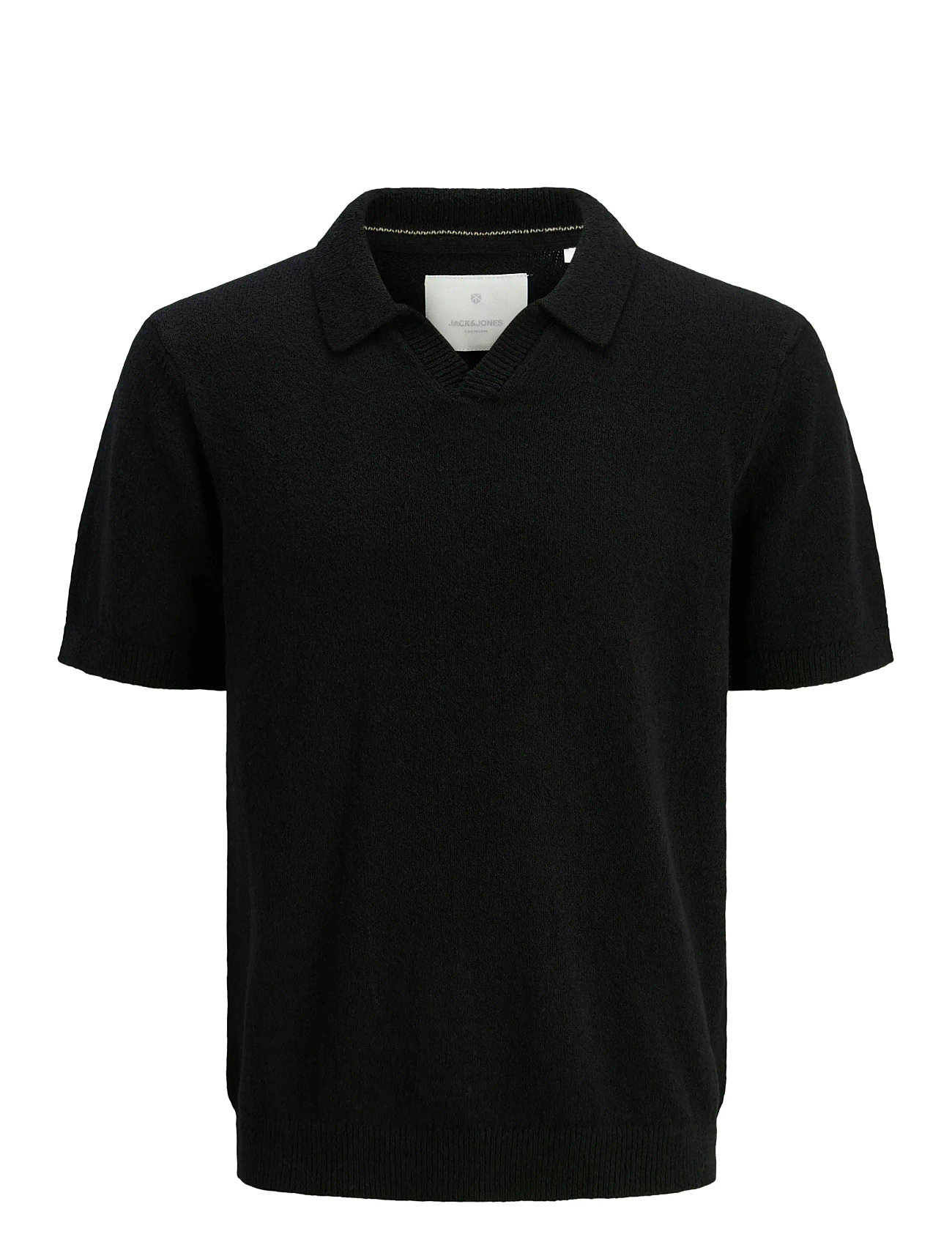 JACK & JONES Jprccwilder Knit Split Neck Schwarz - M - Herren
