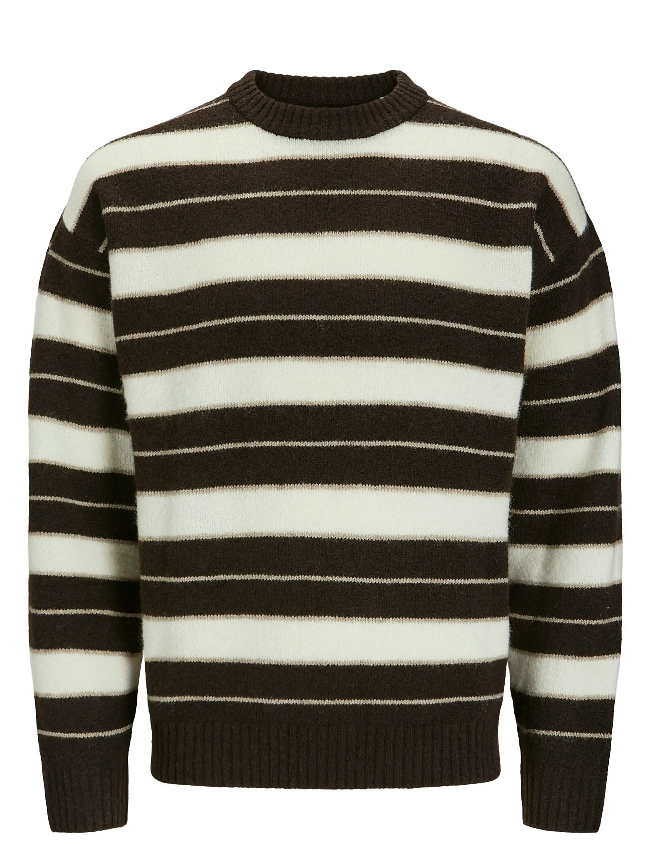 Jorollie Stripe Knit Crew Neck Ln Patterned Jack & J S