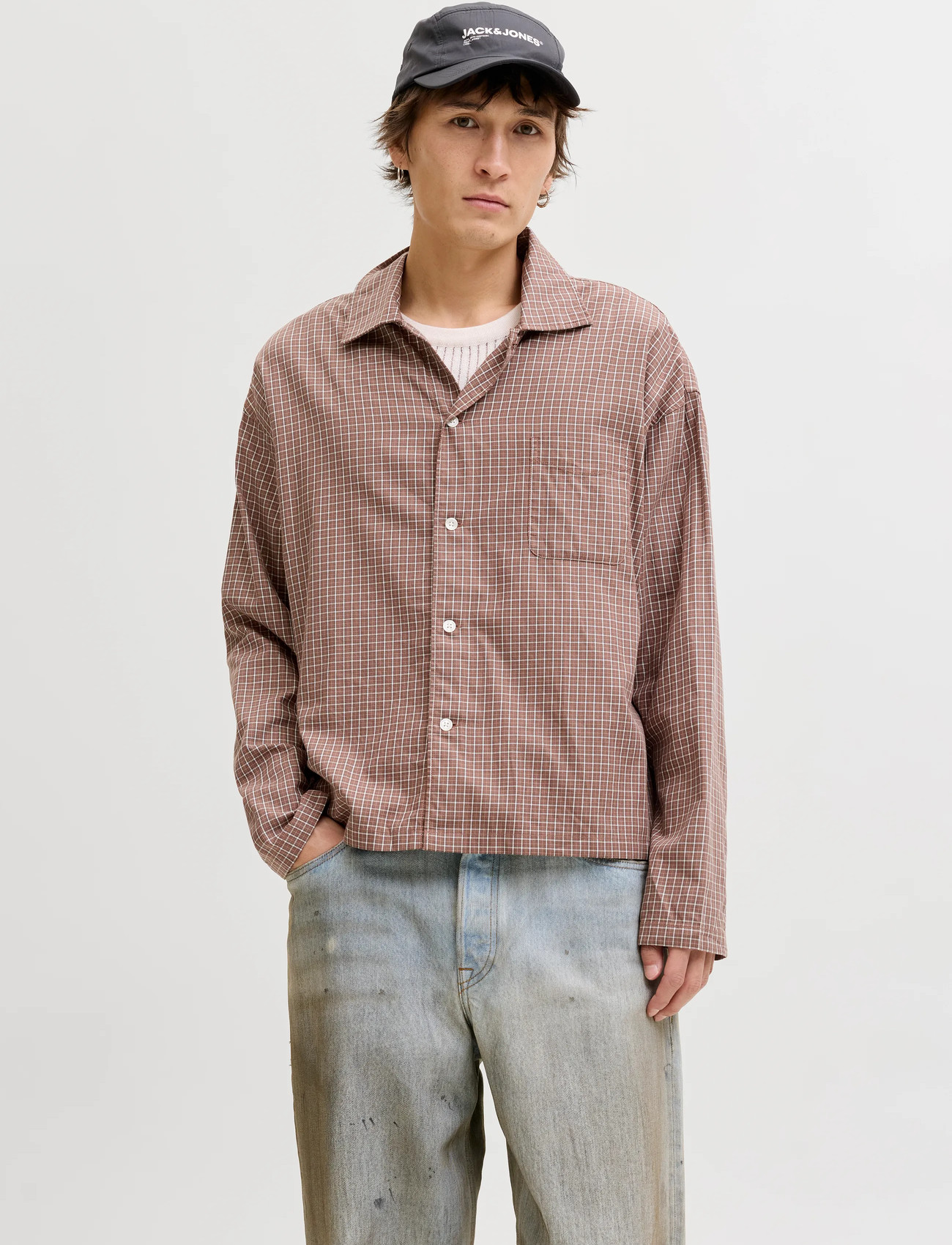 Jack & Jones Joraustin Clean Check Shirt Ls Sn, XL, Brown, Shirts > Checkered Shirt, Herre