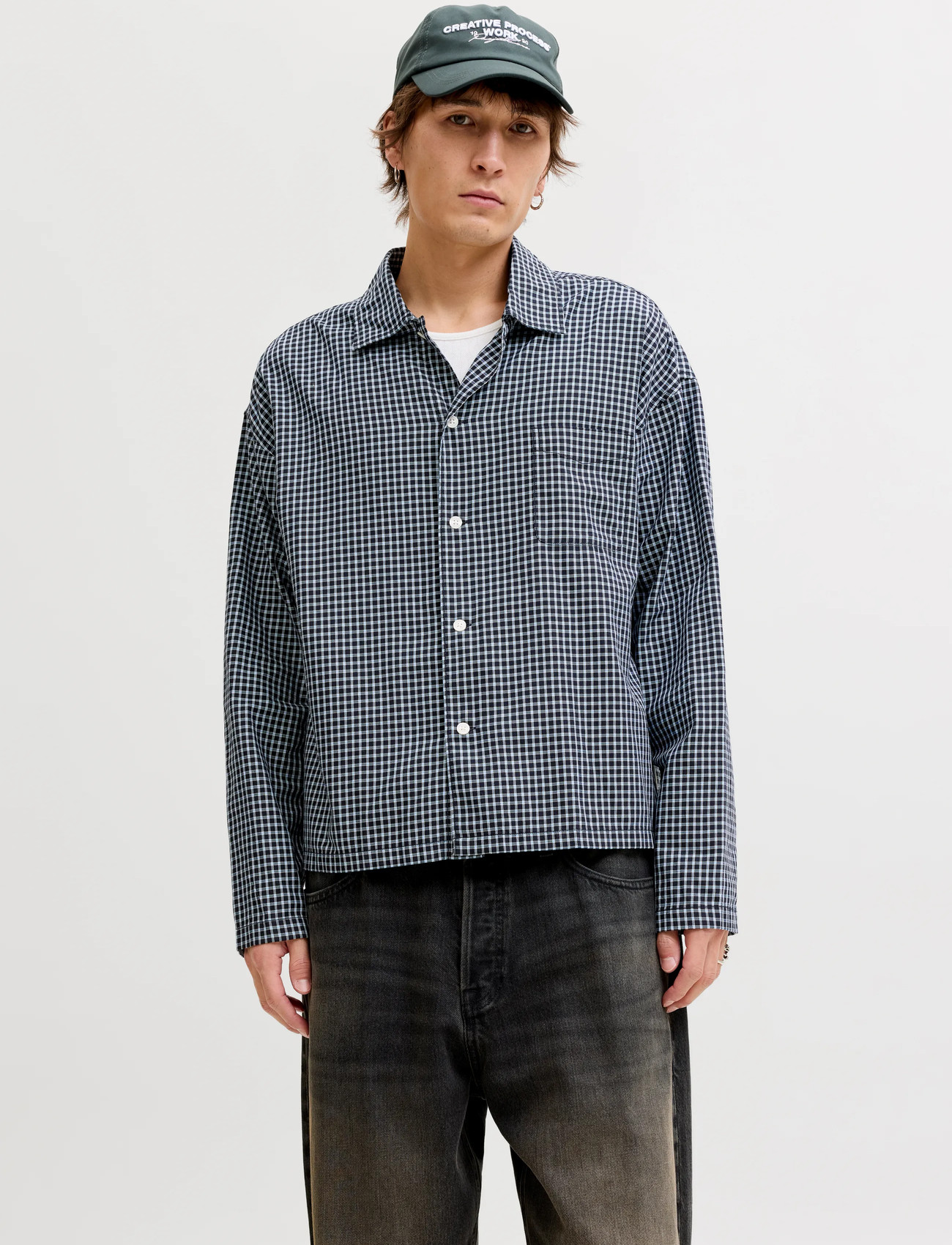 Jack & Jones Joraustin Clean Check Shirt Ls Sn, XXL, Navy, Shirts > Checkered Shirt, Herre