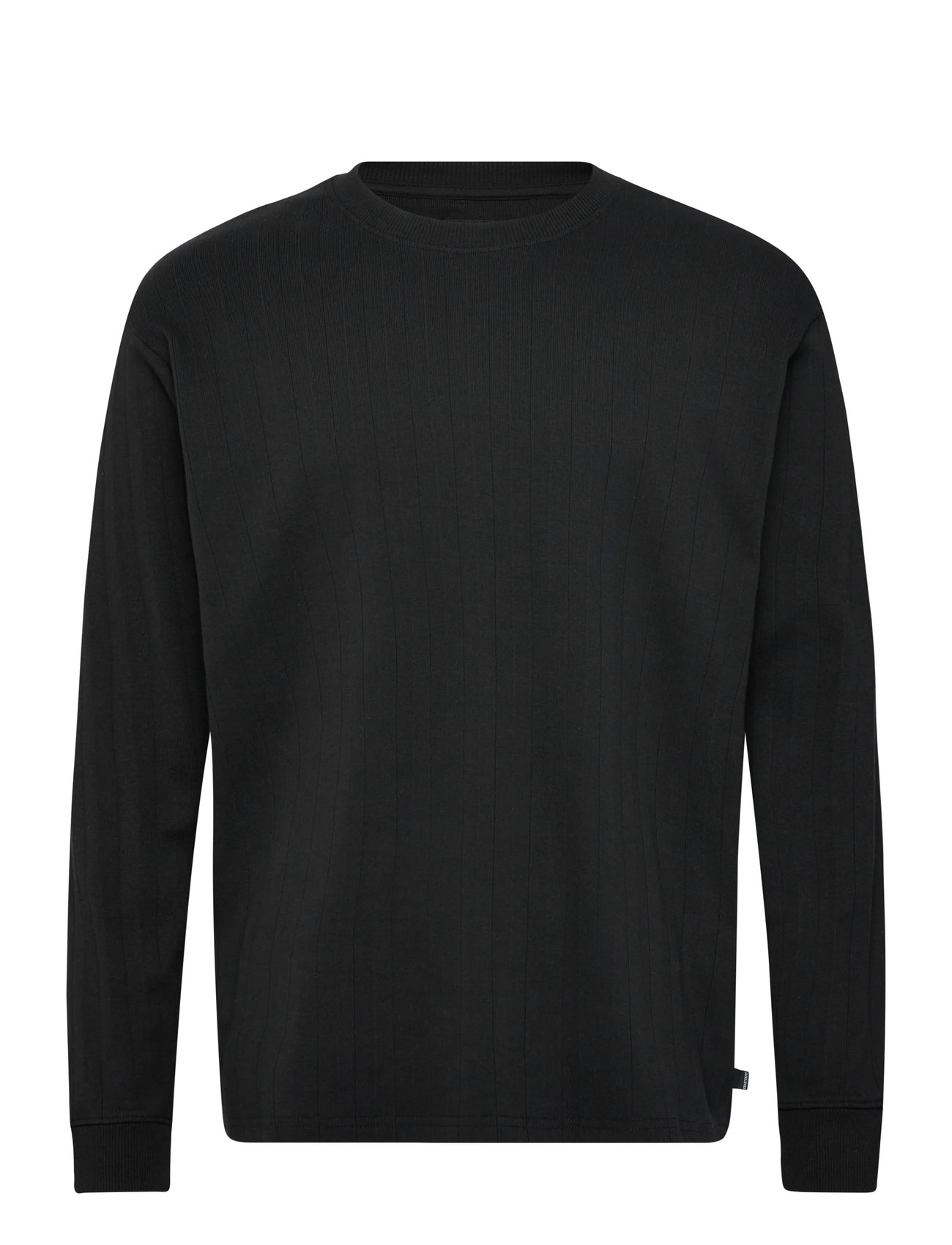 Jack & Jones Jprblakole Ls Drop Needle Tee Styd Aw24, XL, Black, T-Shirts > Langærmede, Herre