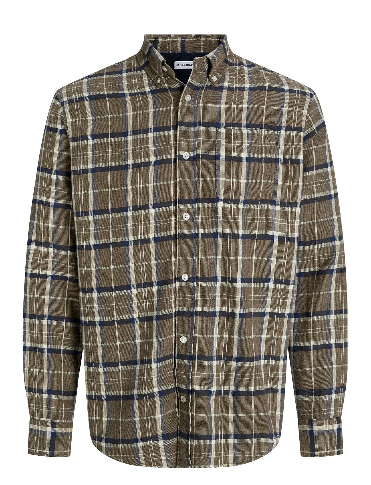 JACK & JONES Jjeclassic Flannel Check Shirt Ls Sn Khaki - XL - Herren