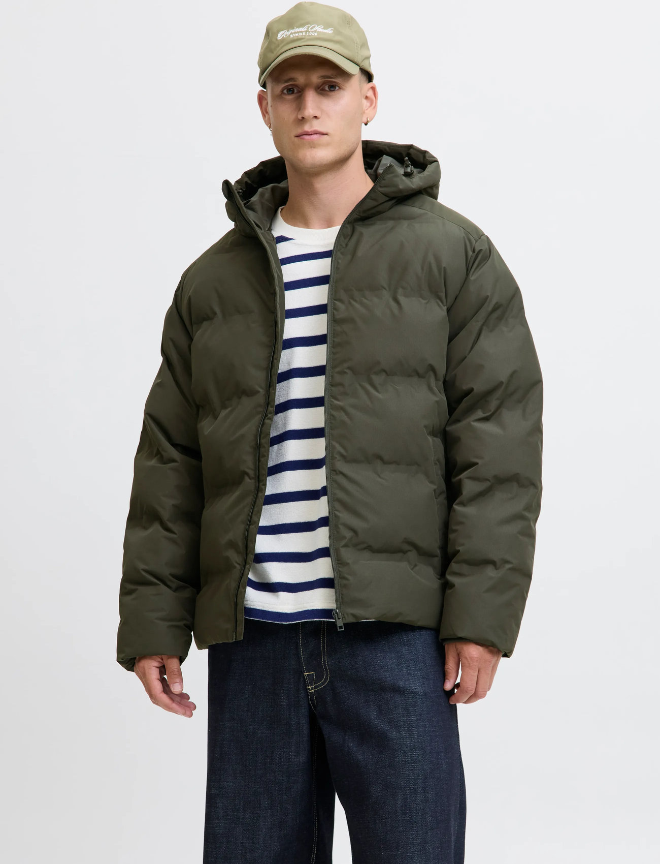 Jack & Jones Jjesoho Puffer Hood Sn, XXL, Khaki green, Jakker > Vatterede Jakker, Herre