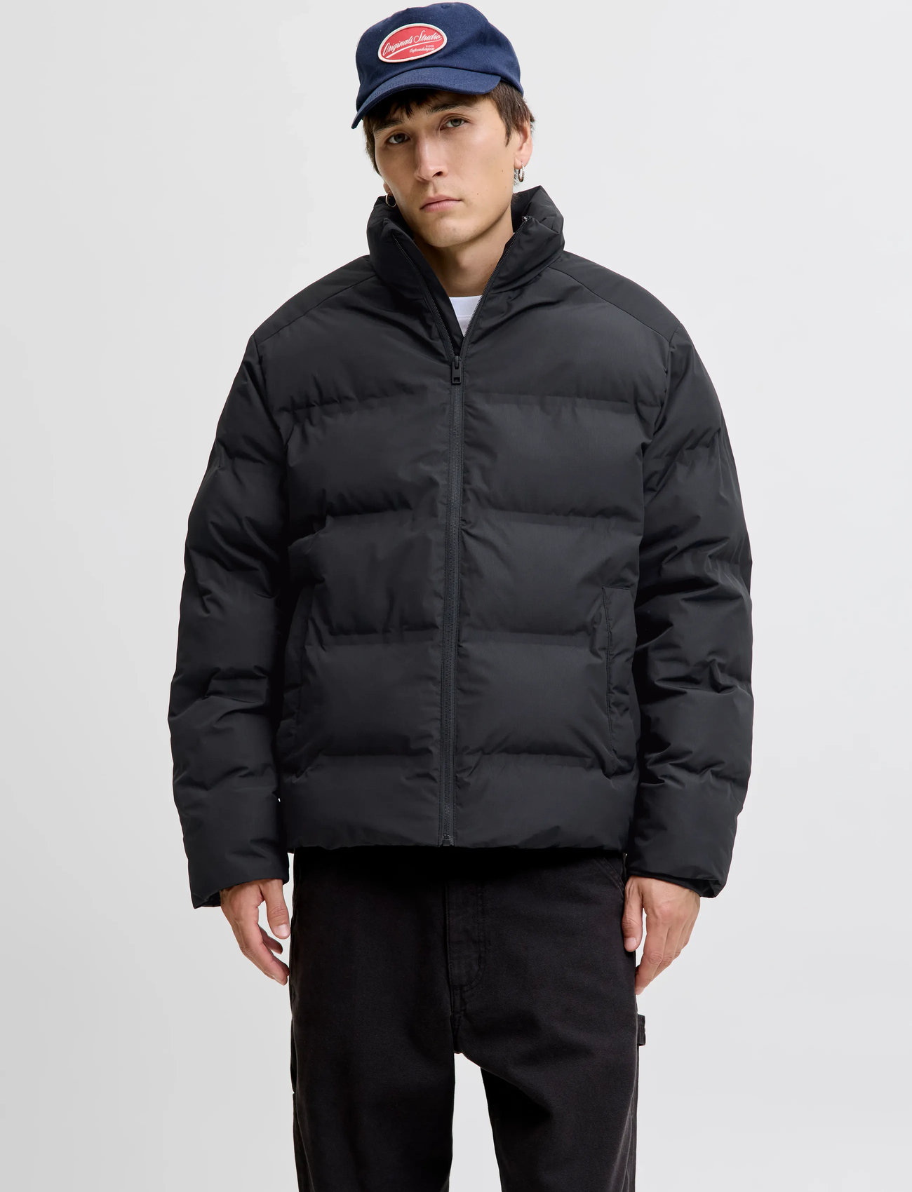 Jack & Jones Jjesoho Puffer Collar Sn, M, Black, Jakker > Vatterede Jakker, Herre