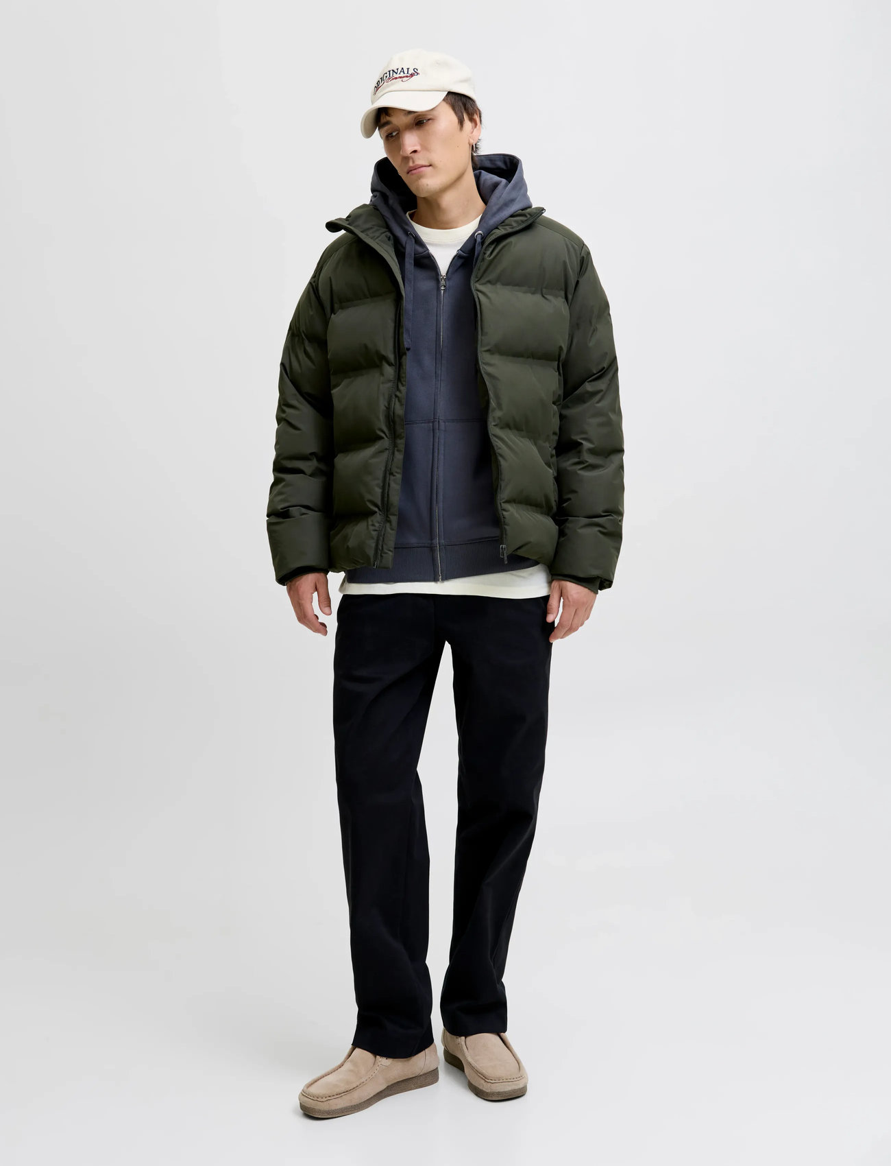 Jack & Jones Jjesoho Puffer Collar Sn, XXL, Khaki green, Jakker > Vatterede Jakker, Herre