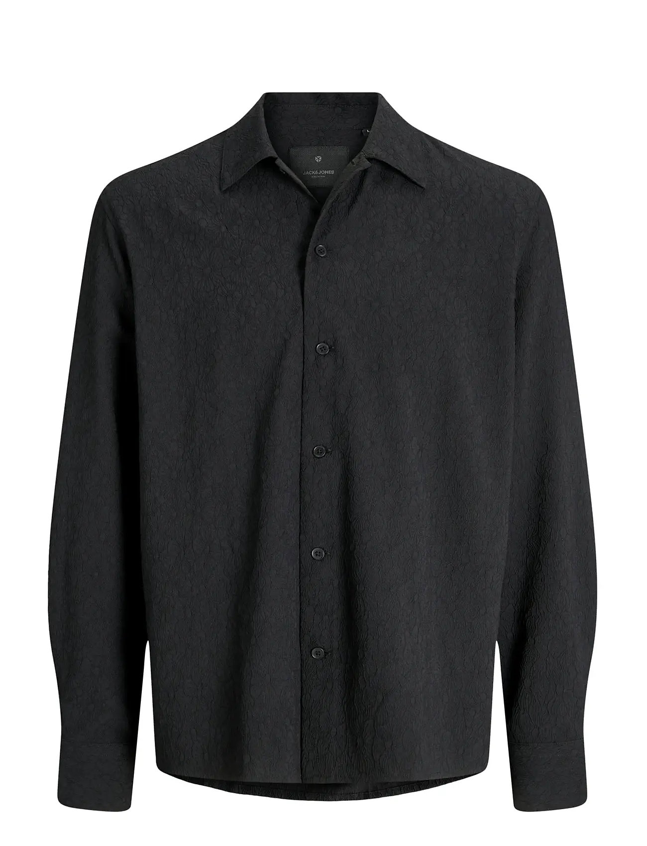 JACK & JONES Jprblatrend Jacquard L/S Shirt Styd Aw24 Schwarz - L - Herren