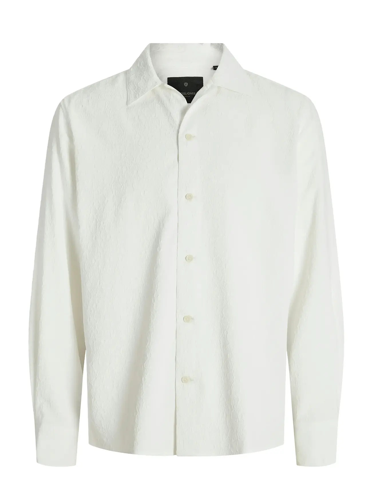 JACK & JONES Jprblatrend Jacquard L/S Shirt Styd Aw24 Weiß - L - Herren