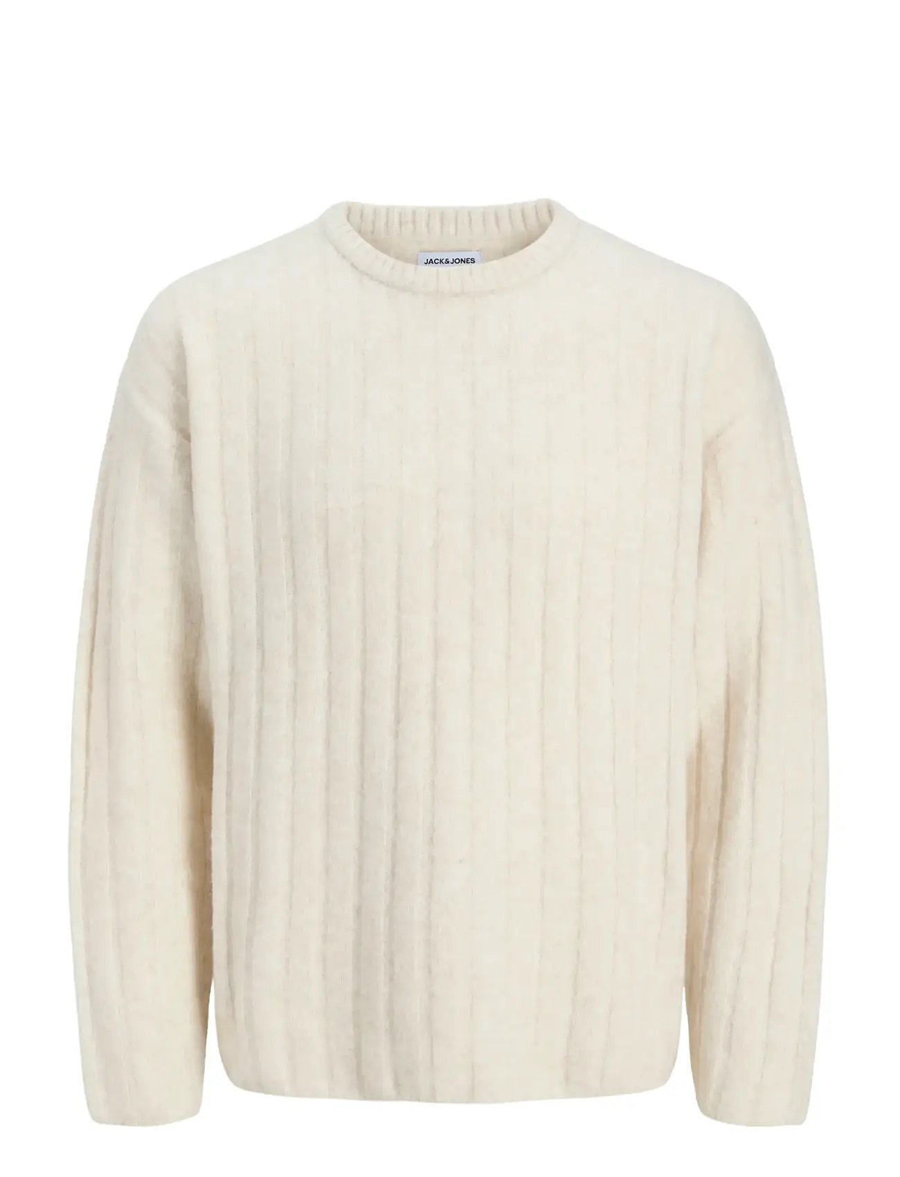 JACK & JONES Jjebradley Carter Knit Crew Neck Ln Cream - L - Herren