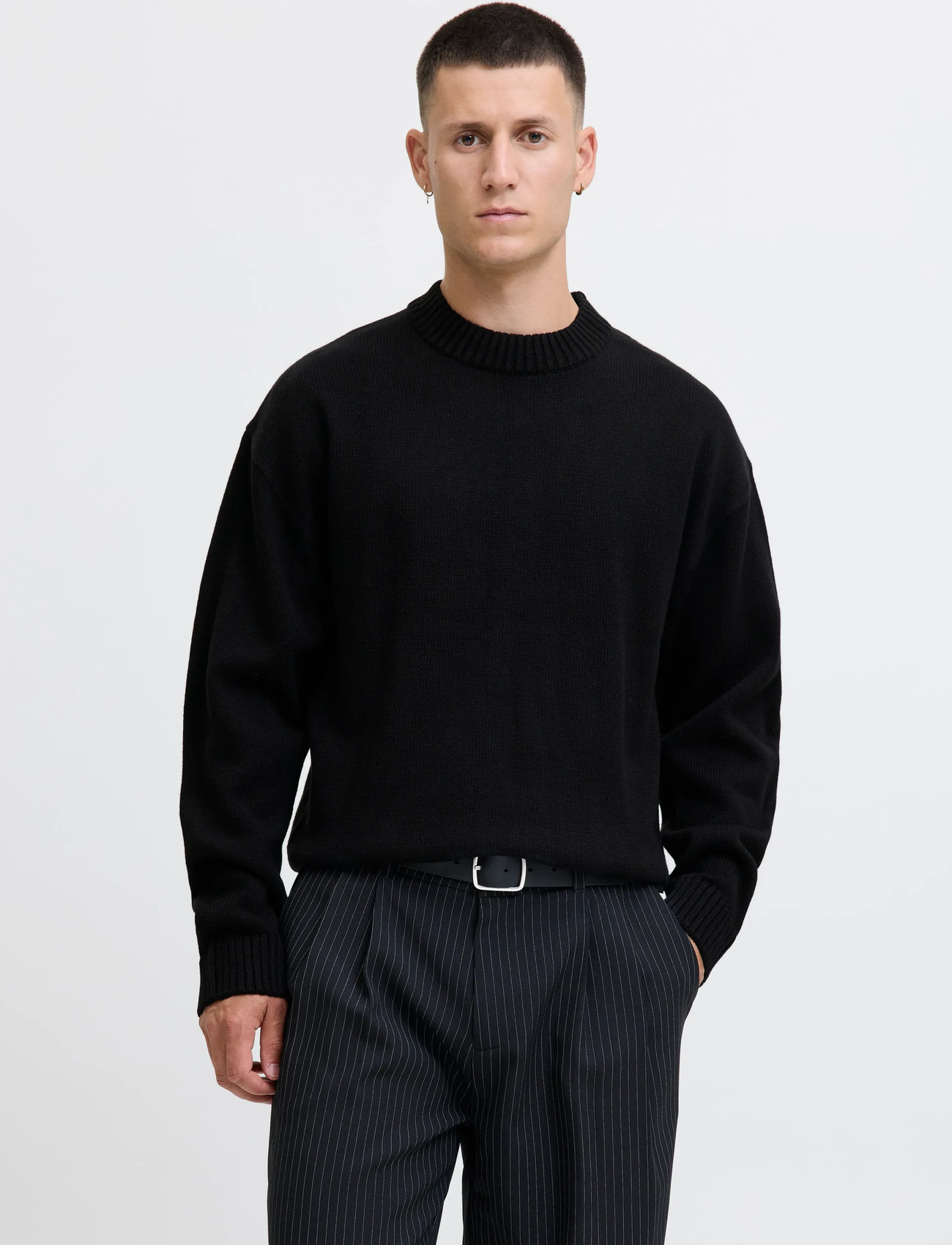 Jack & Jones Jjeurban Jack Knit Crew Neck Sn, XXL, Black, Strik > Runde Halse, Herre