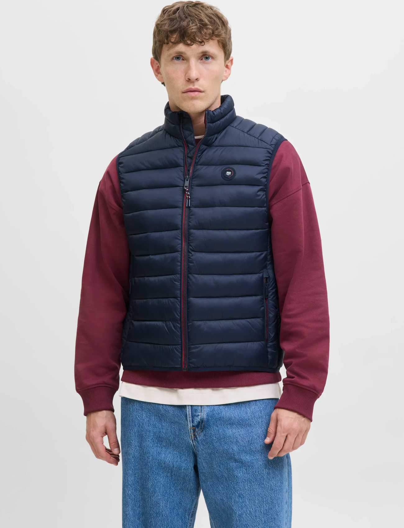 Jack & Jones Jjebradley Light Bodywarmer Collar Noos, L, Navy, Overtøj > Veste, Herre
