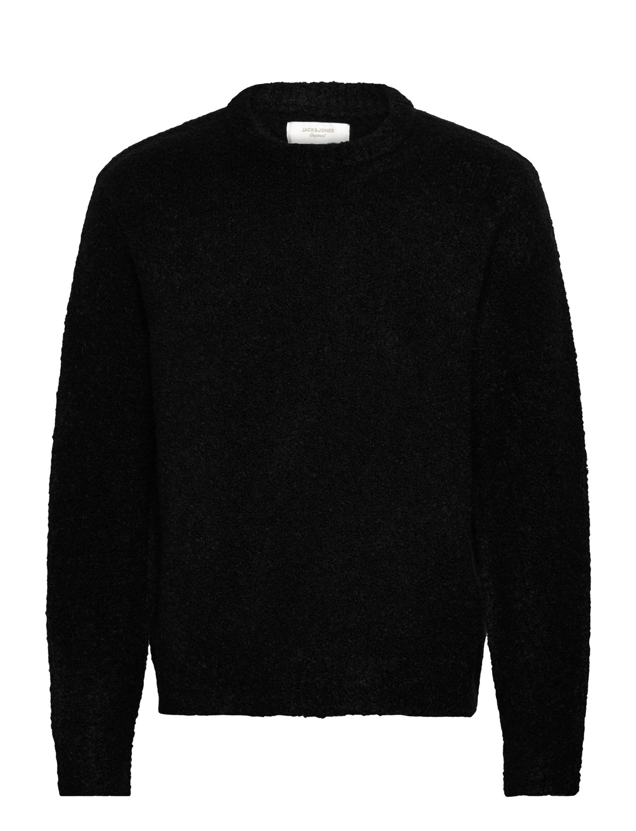 Jack & Jones Jormeadows Knit Boucle Crew Neck, S, Black, Strik > Runde Halse, Herre