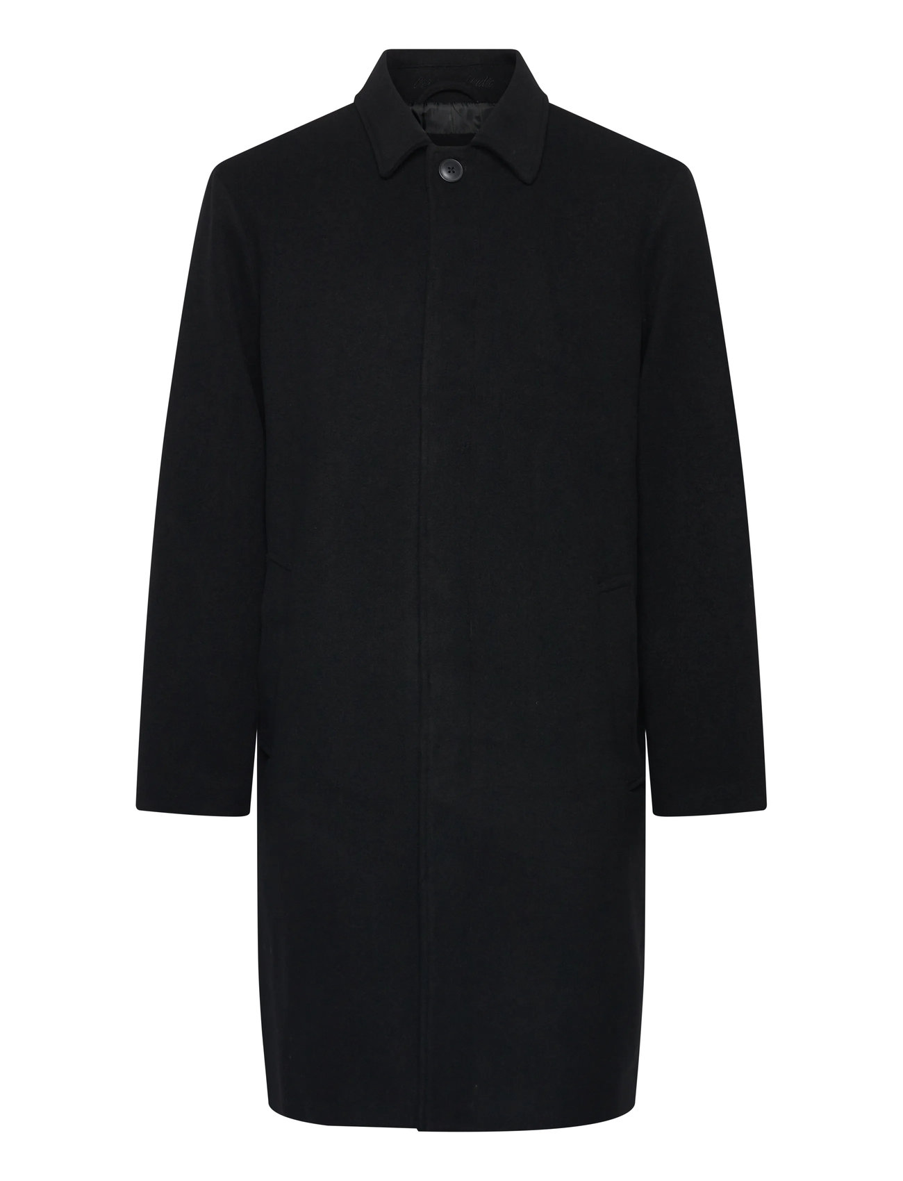 Jack & Jones Jornorrebro Wool Blend Mac Coat, S, Black, Frakker > Uldfrakker, Herre