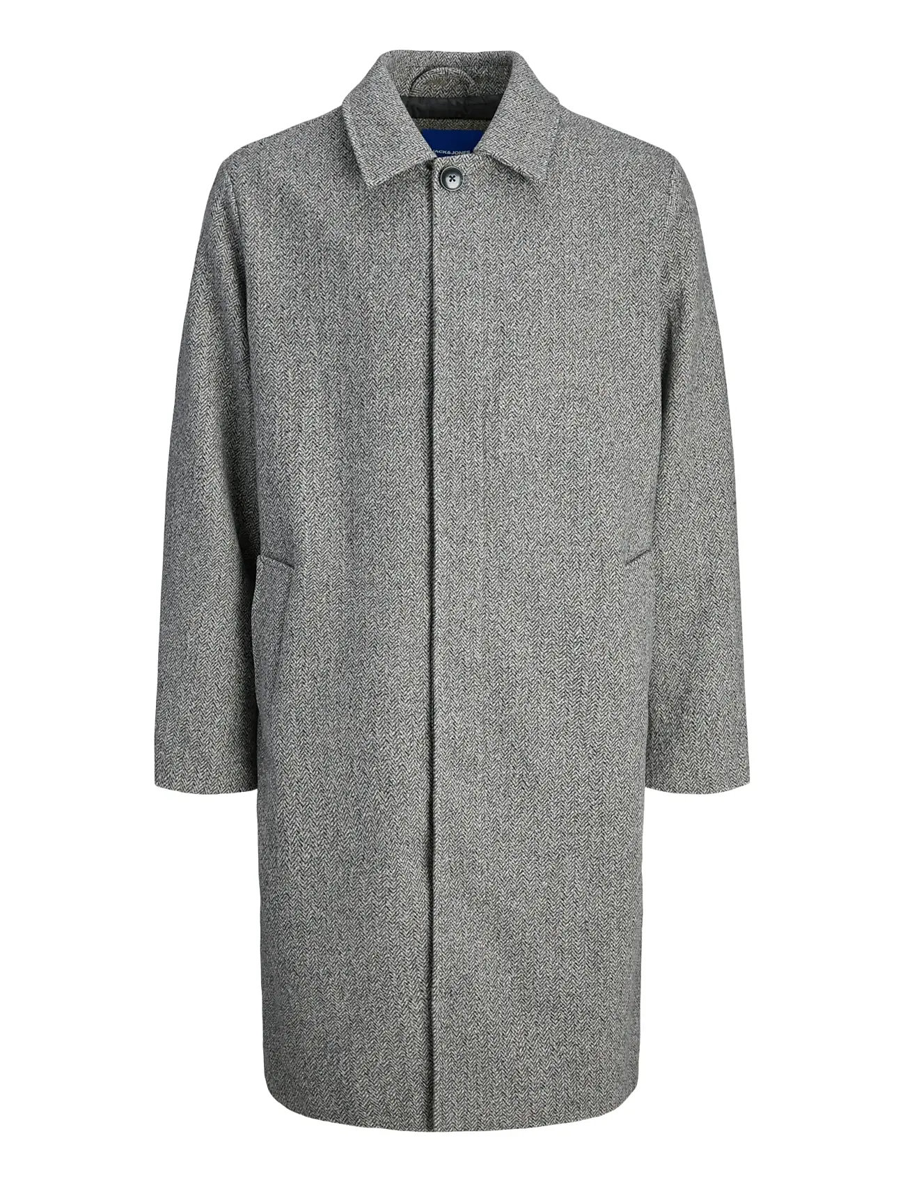 Jack & Jones Jornorrebro Wool Blend Mac Coat, M, Grey, Frakker > Uldfrakker, Herre