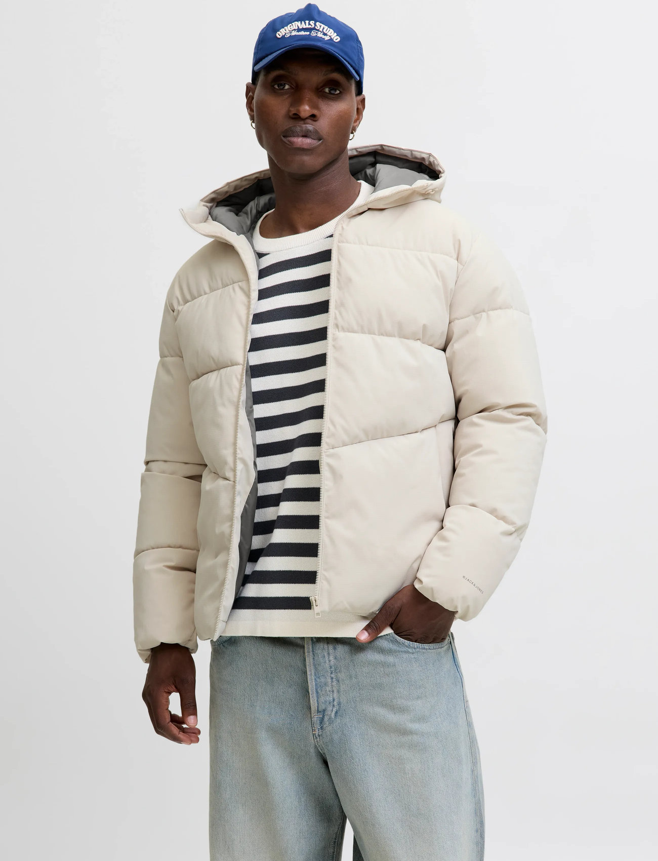 Jack & Jones Jjglobal Puffer Jacket, L, White, Jakker > Vatterede Jakker, Herre