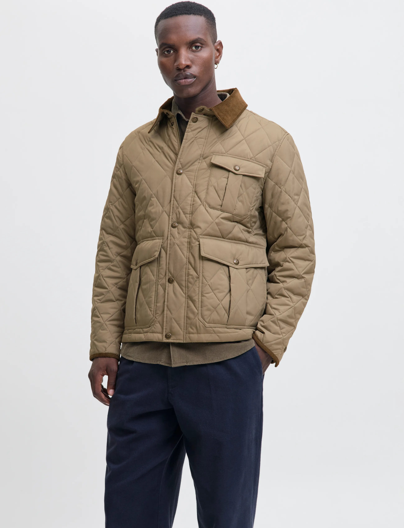 Jack & Jones Jprblubryan Quilted Jacket, S, Beige, Jakker > Quiltede Jakker, Herre