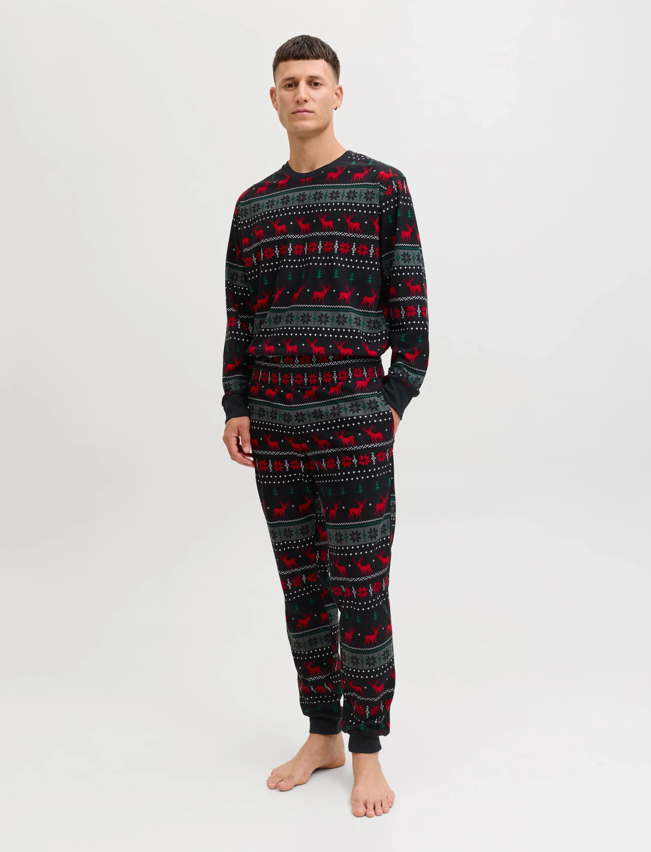 Jack & Jones Jactristan Printed Lounge Set W, M, Multi/patterned, Nat- Og Opholdstøj > Pyjamas (set), Herre