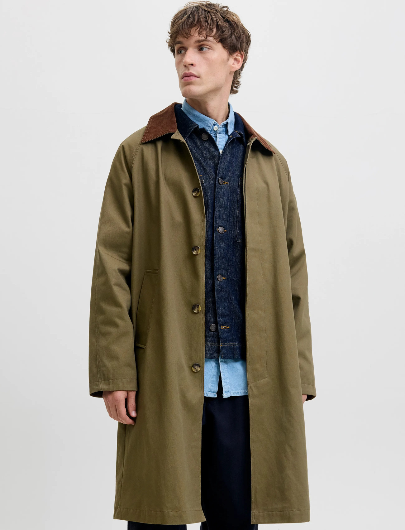 Jack & Jones Jorwythe Mac Coat, M, Khaki green, Frakker > Trenchcoats, Herre