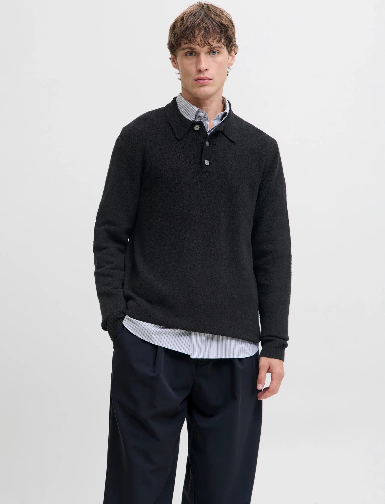 Jack & Jones Jprblamaverick Knit Pack Bf Ln, L, Black, Strik > Runde Halse, Herre