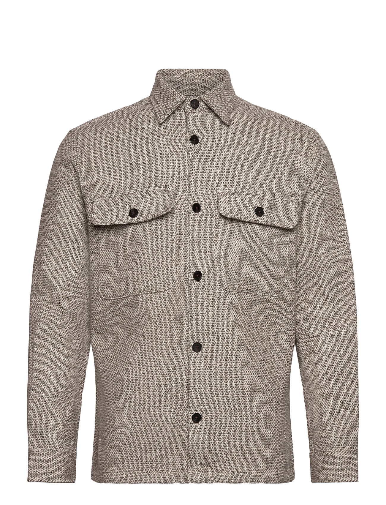 JACK & JONES Jprrayle Melange Solid L/S Overshirt Sn Beige - M - Herren