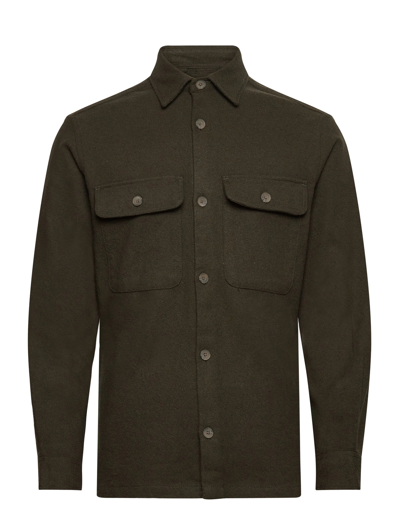 JACK & JONES Jprrayle Melange Solid L/S Overshirt Sn Khaki - S - Herren