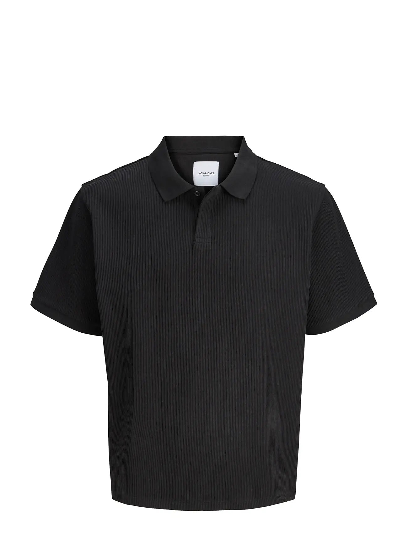 JACK & JONES Jjeharrison Structure Polo Ss Ln Schwarz - M - Herren