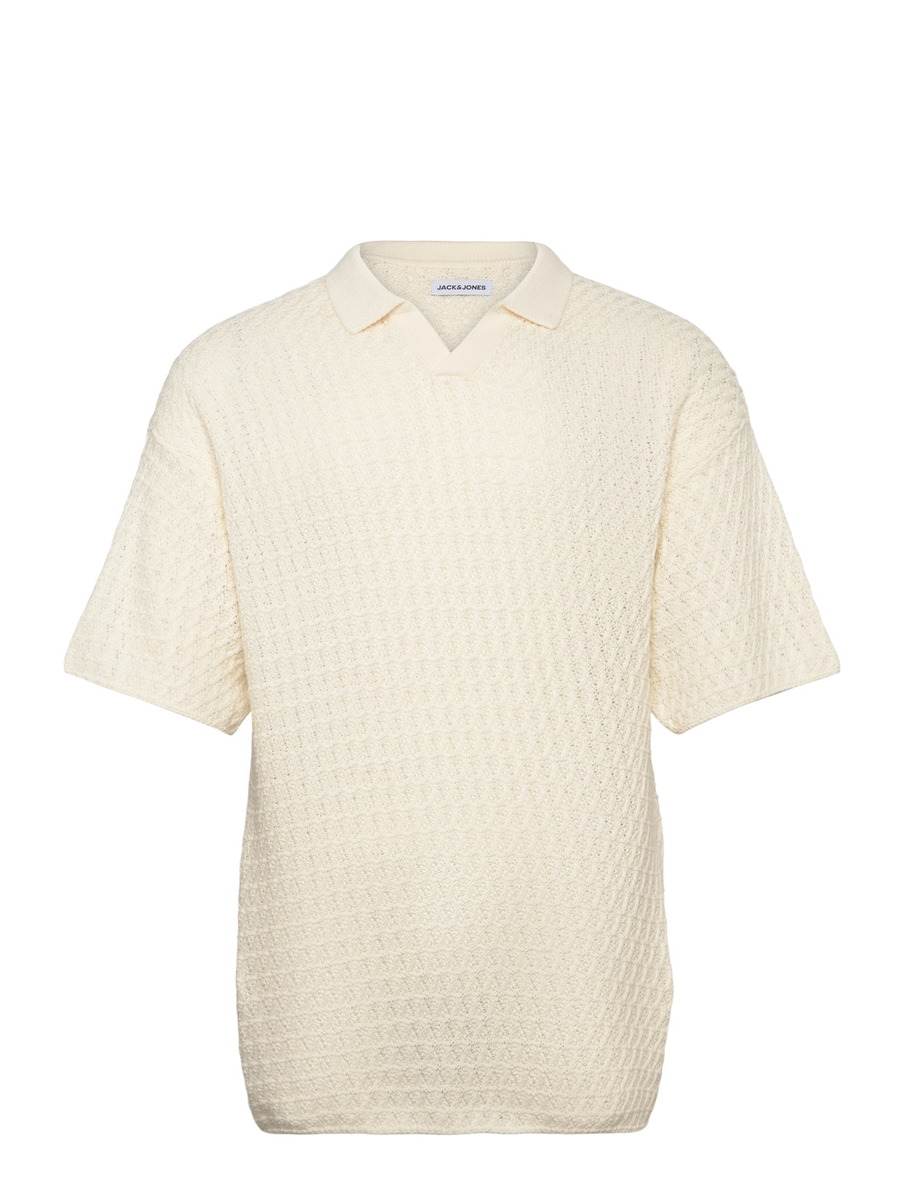 JACK & JONES Jjhudson Knit Split Neck Cream - XL - Herren