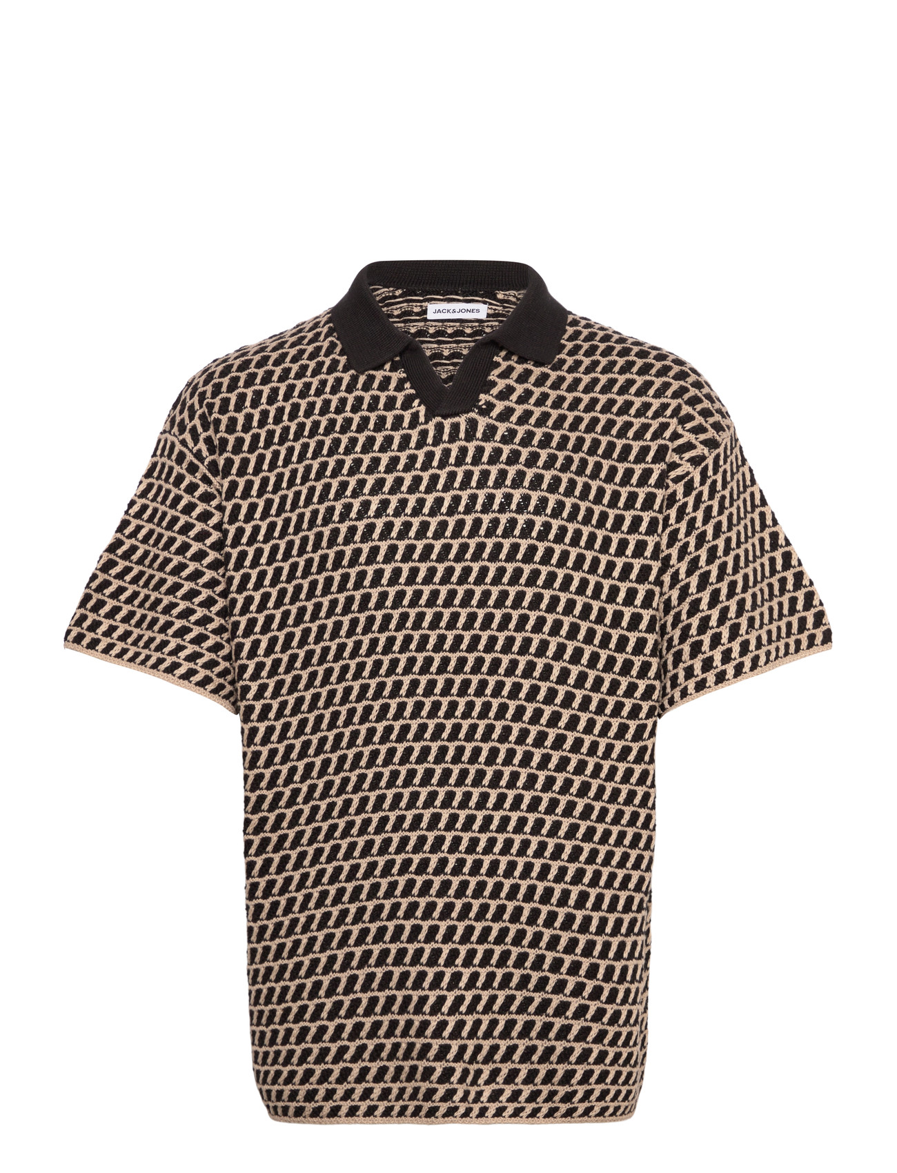 JACK & JONES Jjhudson Knit Split Neck Schwarz - XS - Herren