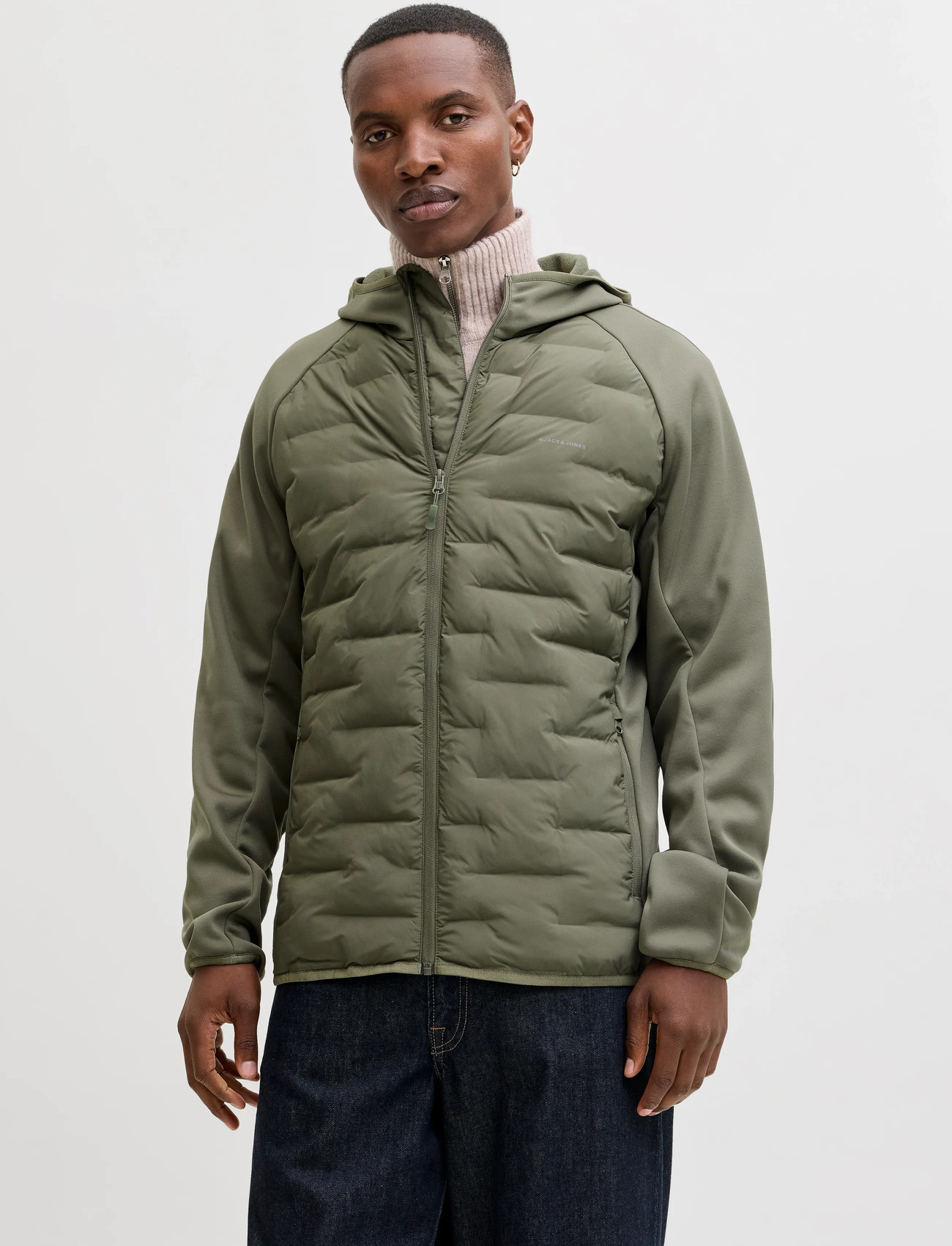 Jack & Jones Jjeperfect Hybrid Jacket Noos, XXL, Khaki green, Jakker > Vatterede Jakker, Herre