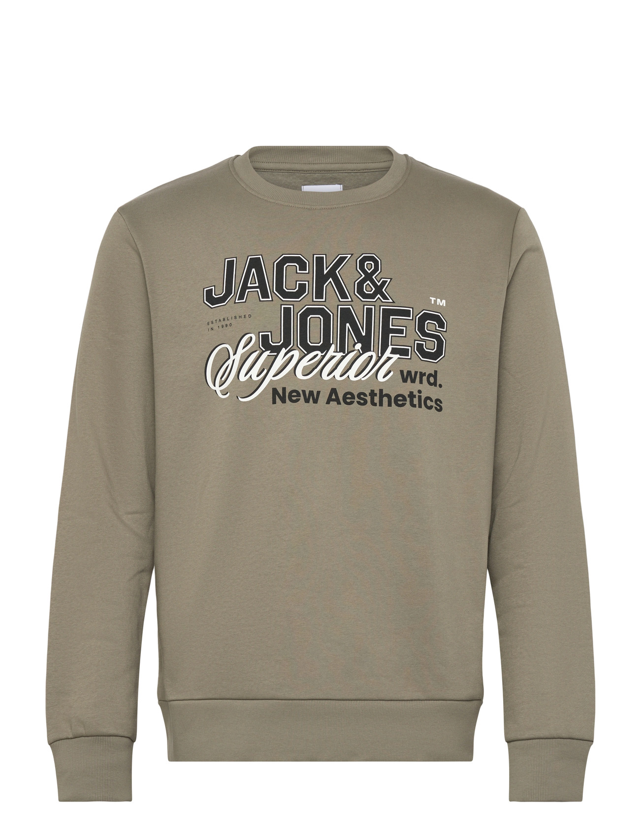 JACK & JONES Jjelogo Sweat Crew Neck 2 Col Ss26 Khaki - XL - Herren