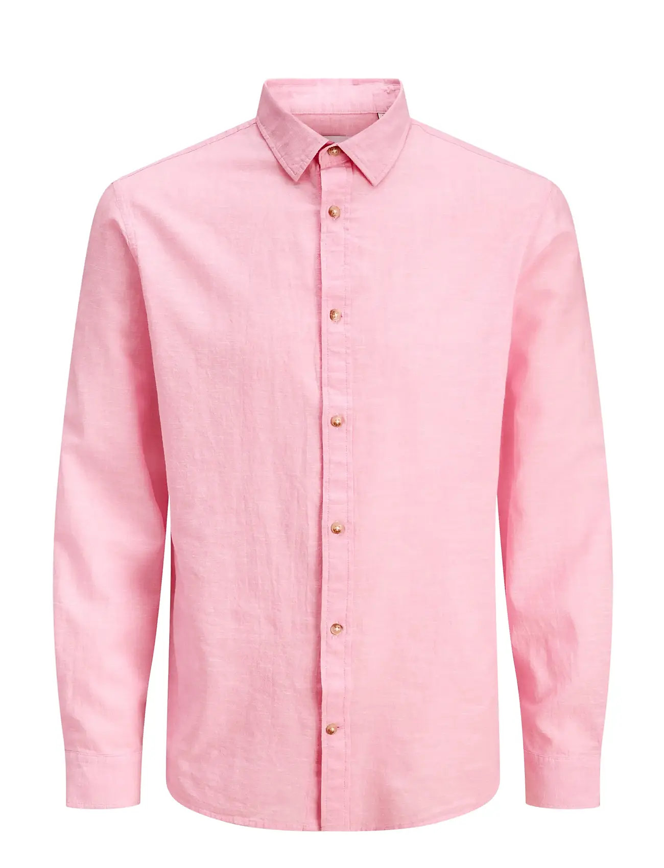 JACK & JONES Jjesummer Linen Blend Shirt L/S Sn Pink - S - Herren