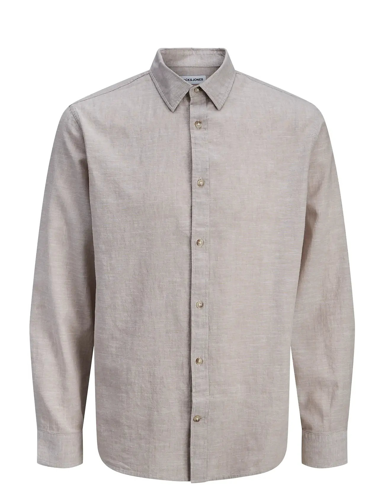JACK & JONES Jjesummer Linen Blend Shirt L/S Sn Grau - M - Herren