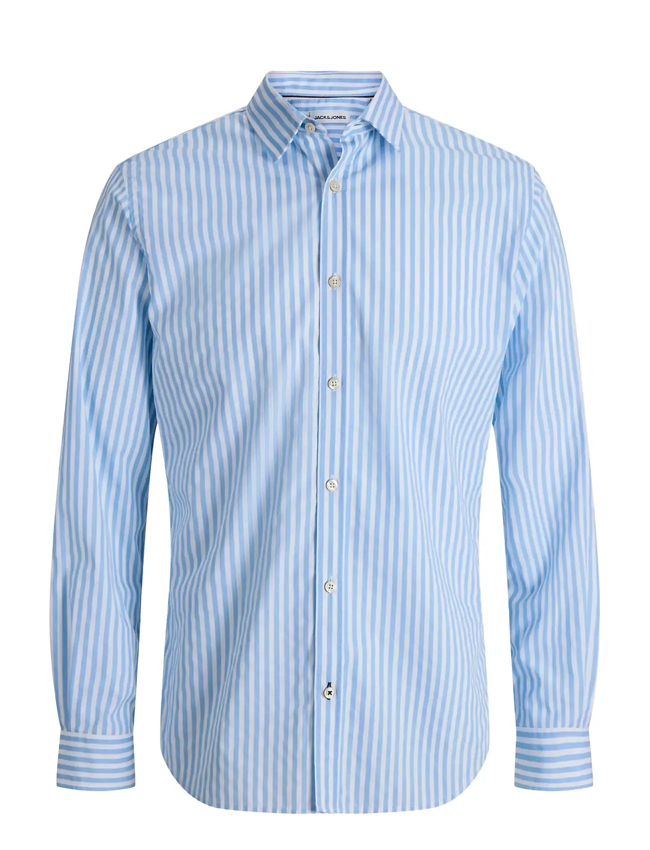 Jack & Jones Jjmatheo Detail Print Shirt Ls, XL, Blue, Skjorter > Business Shirts, Herre