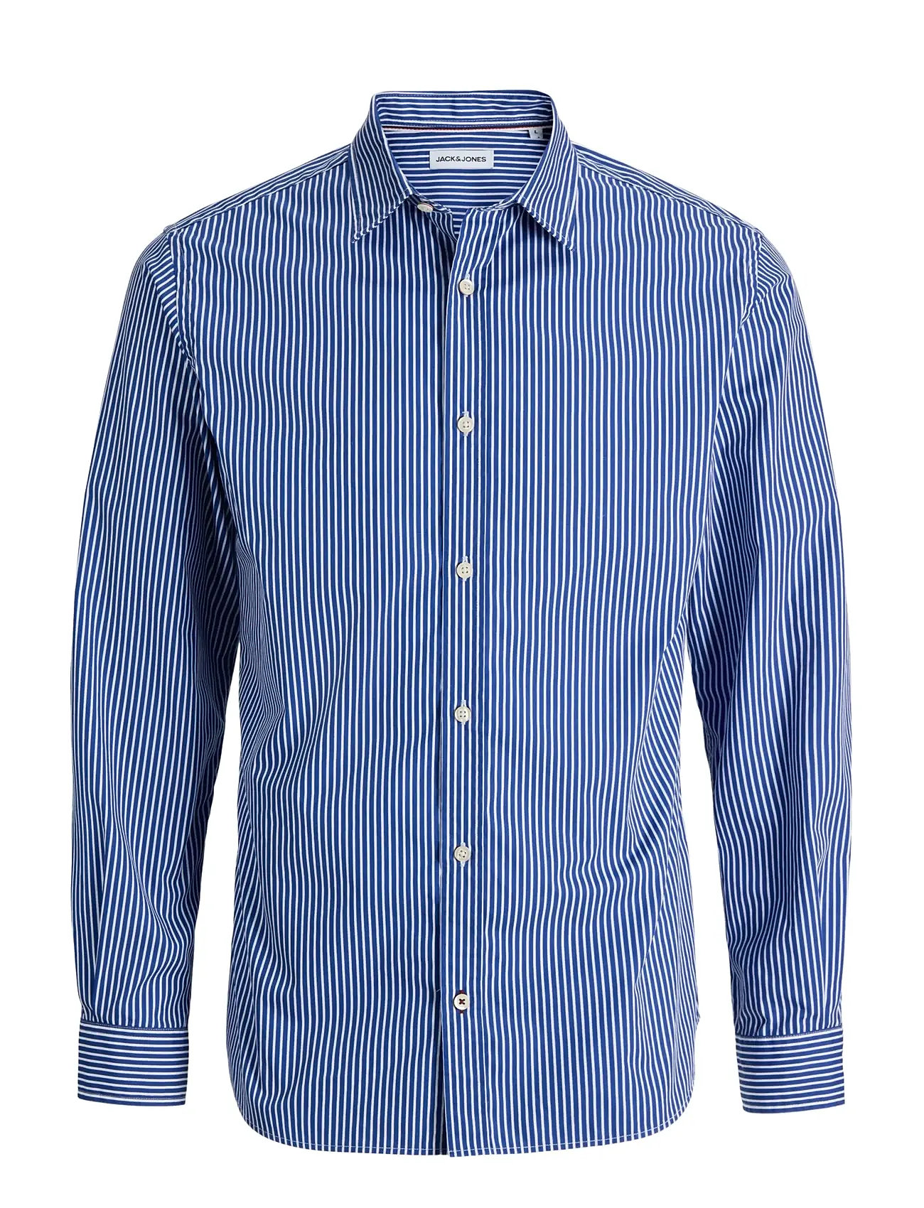 Jack & Jones Jjmatheo Detail Print Shirt Ls, XL, Blue, Skjorter > Business Shirts, Herre
