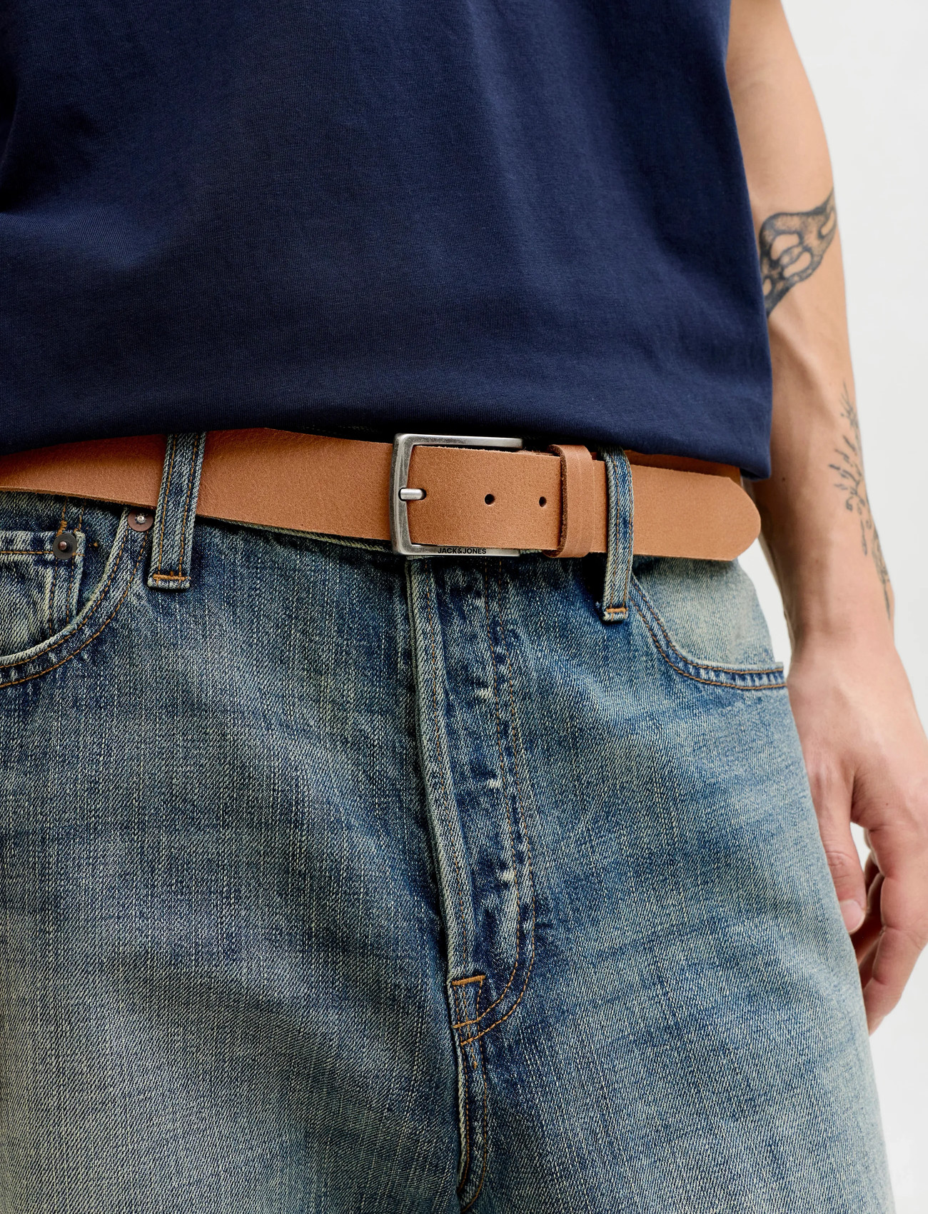 Jack & Jones Jactorino Leather Belt, 100, Brown, Bælter > Klassiske Bælter, Herre