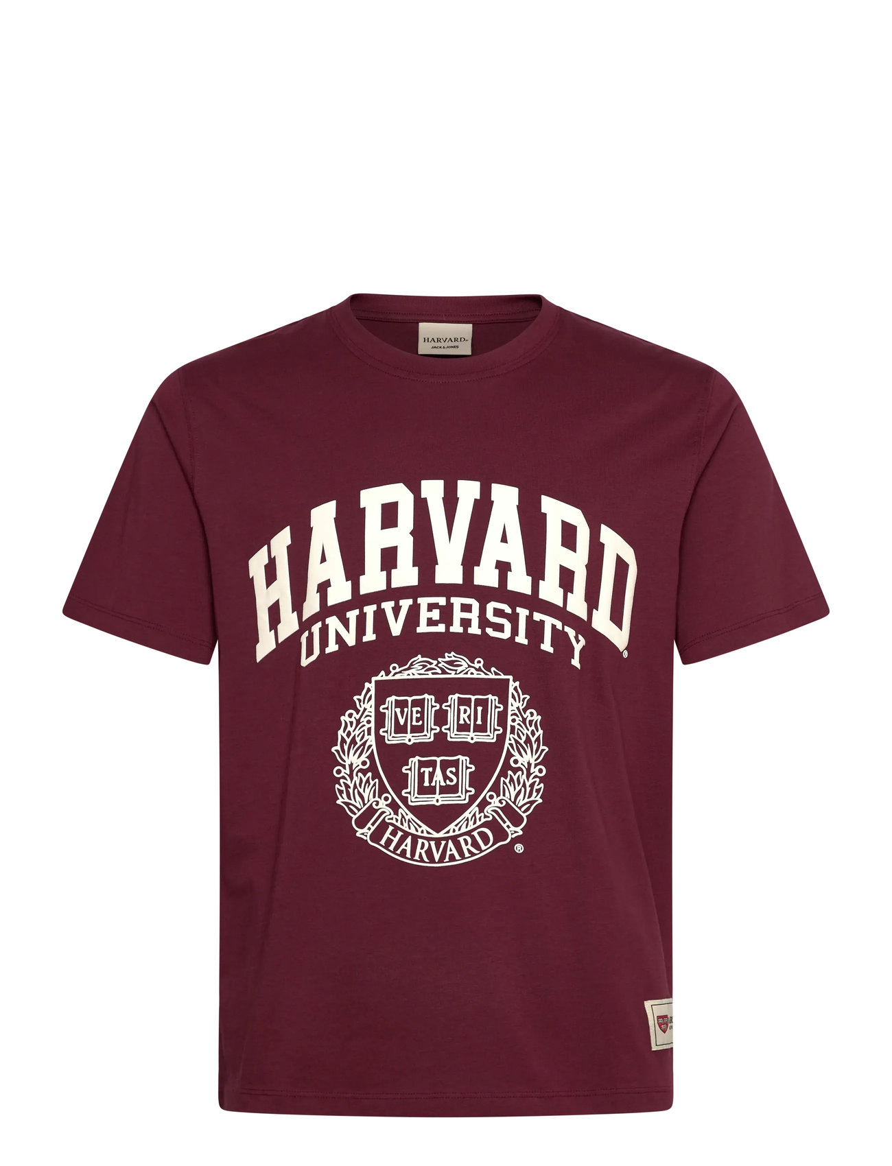 JACK & JONES Jorharvard Tee Ss C.n Styd Ss25 Burgundy - L - Herren