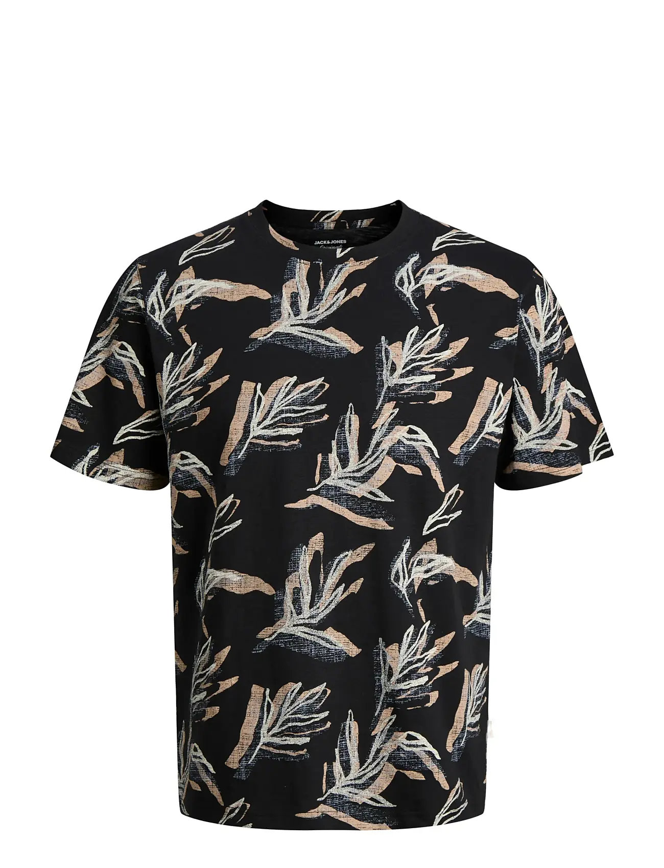 JACK & JONES Jormontauk Aop Tee Crew Neck Schwarz - XXL - Herren