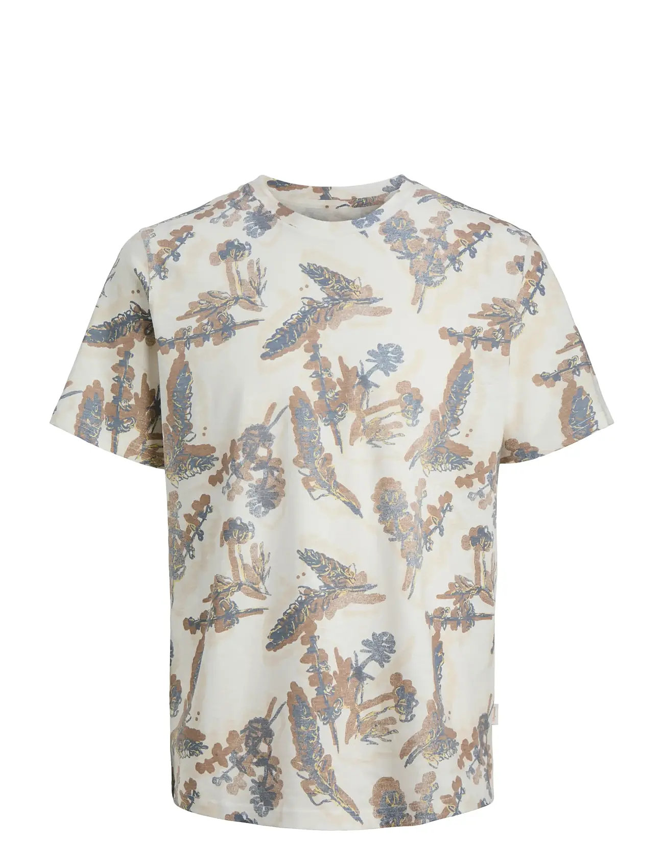 JACK & JONES Jormontauk Aop Tee Crew Neck Cream - XL - Herren