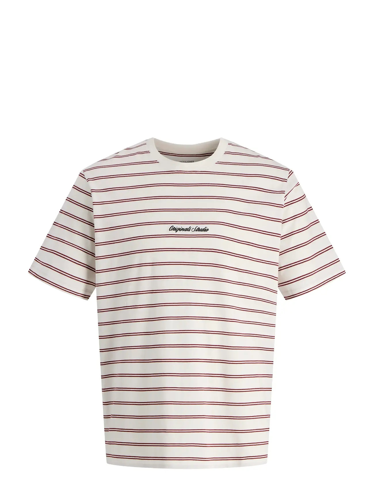 JACK & JONES Jornorrebro Stripe Tee Ss Cn Ln Cream - S - Herren