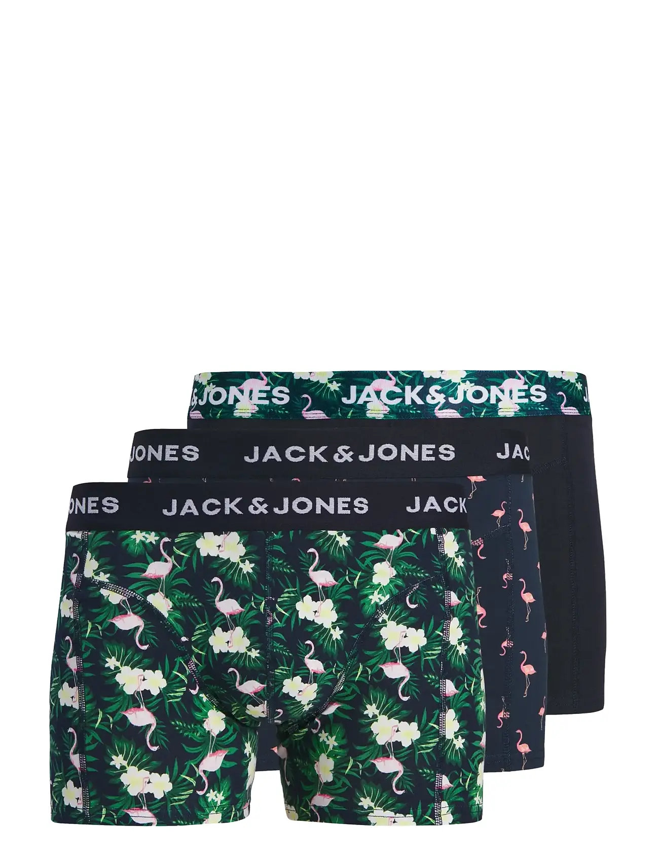 JACK & JONES Jacflamingo Flower Trunks 3 Pack Sn Schwarz - S - Herren